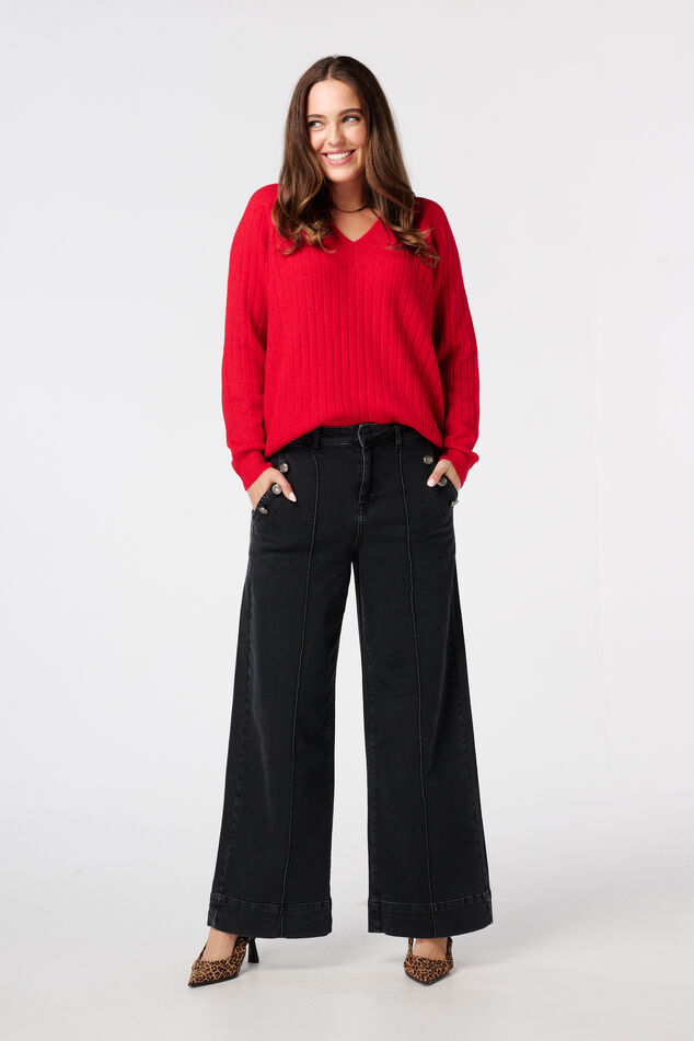 Pull finement tricoté avec motif image number 5