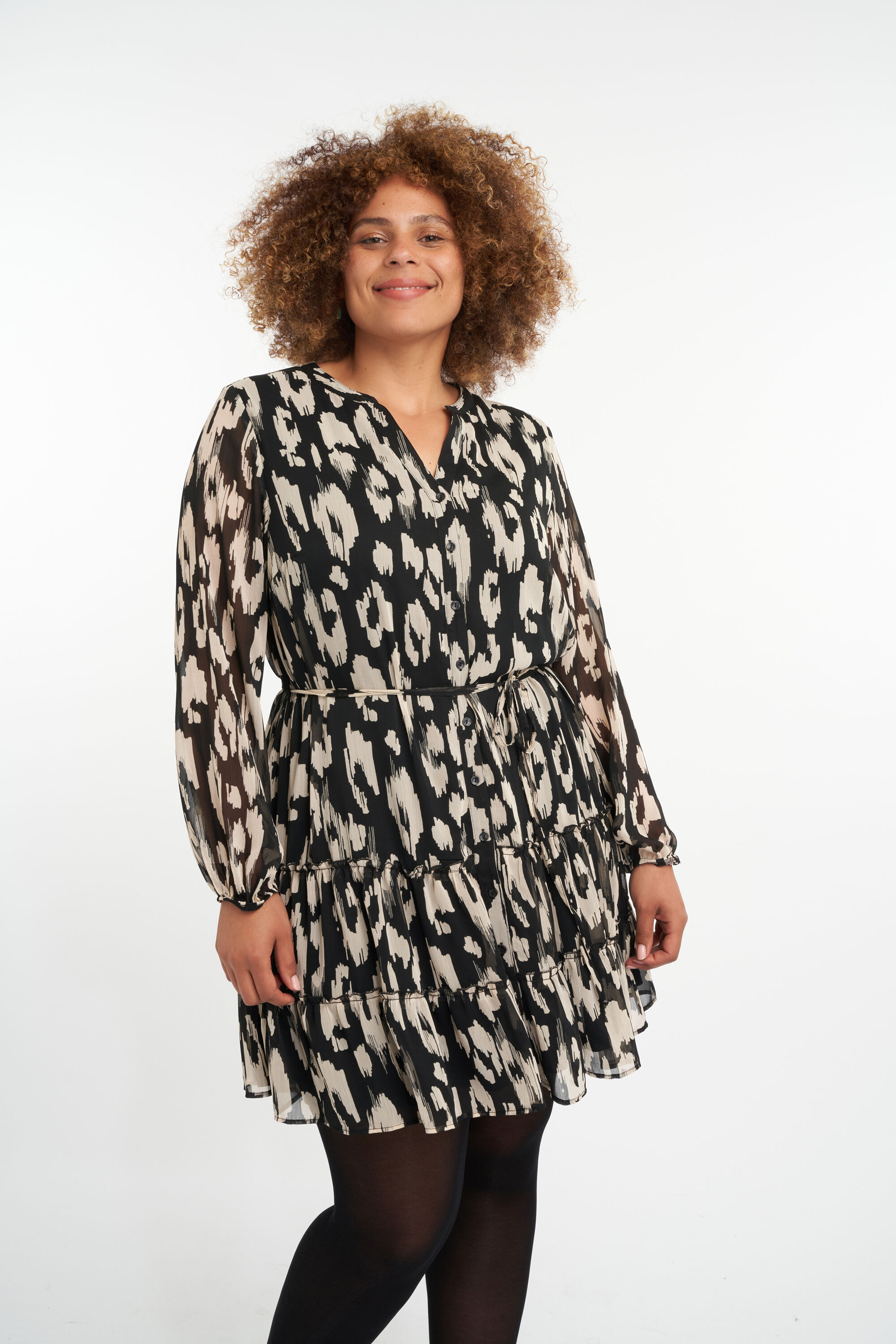 Robe coupe trap&egrave;ze &agrave; imprim&eacute;  image number 4