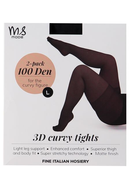 Pack de 2 Collants Super stretch 3D 100 den