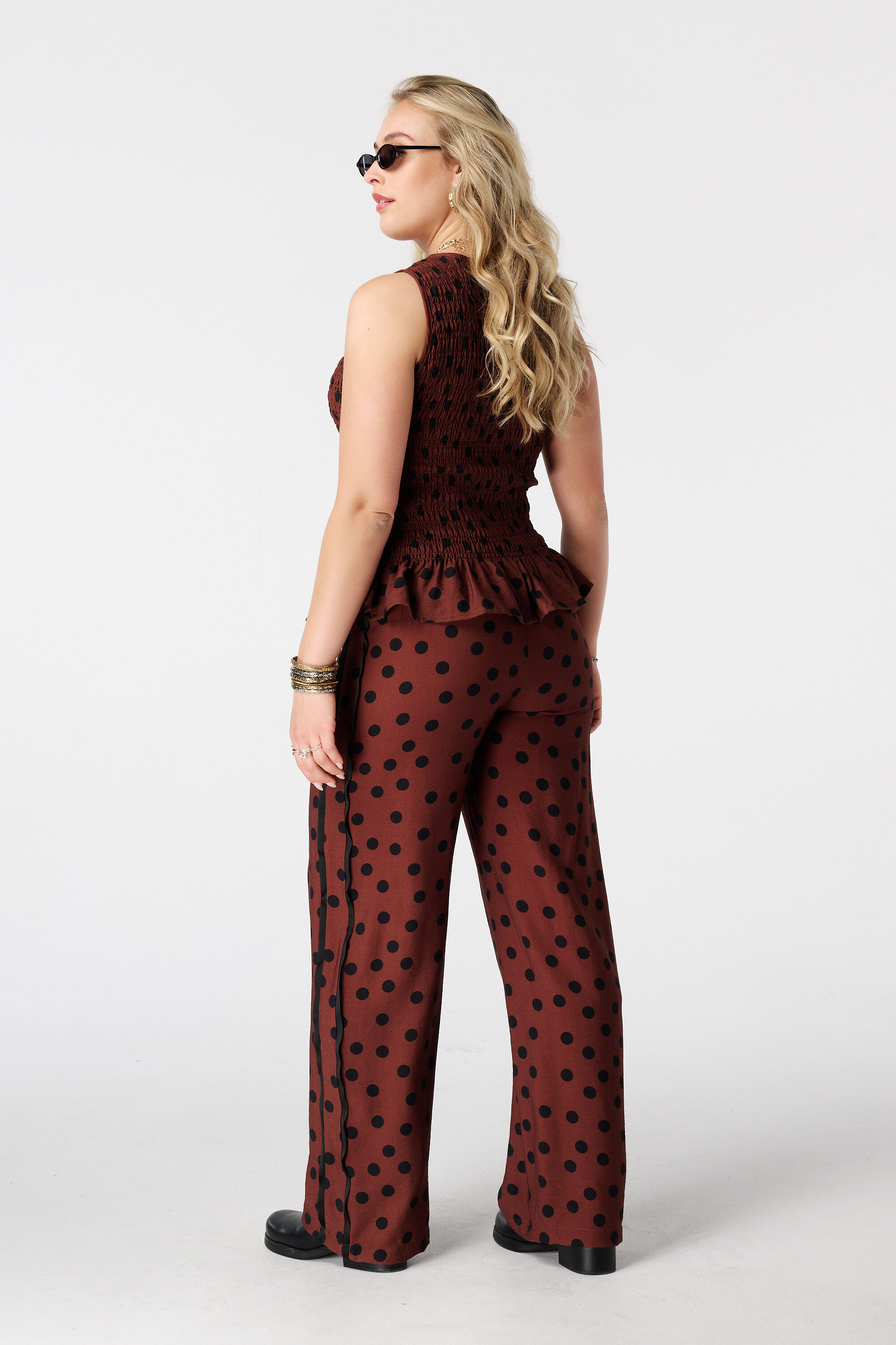 Pantalon &agrave; imprim&eacute; pois image number 3