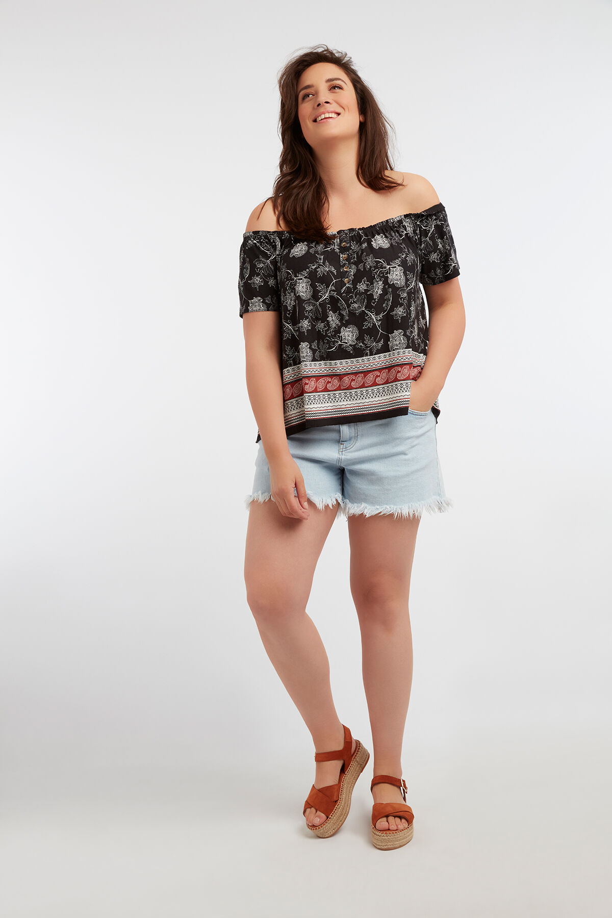 Haut avec encolure &eacute;lastique image number 5