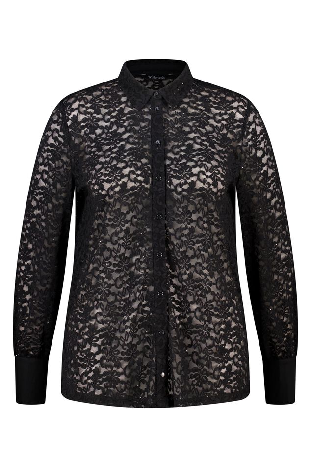 Top en jersey avec dentelle et paillettes image number 1
