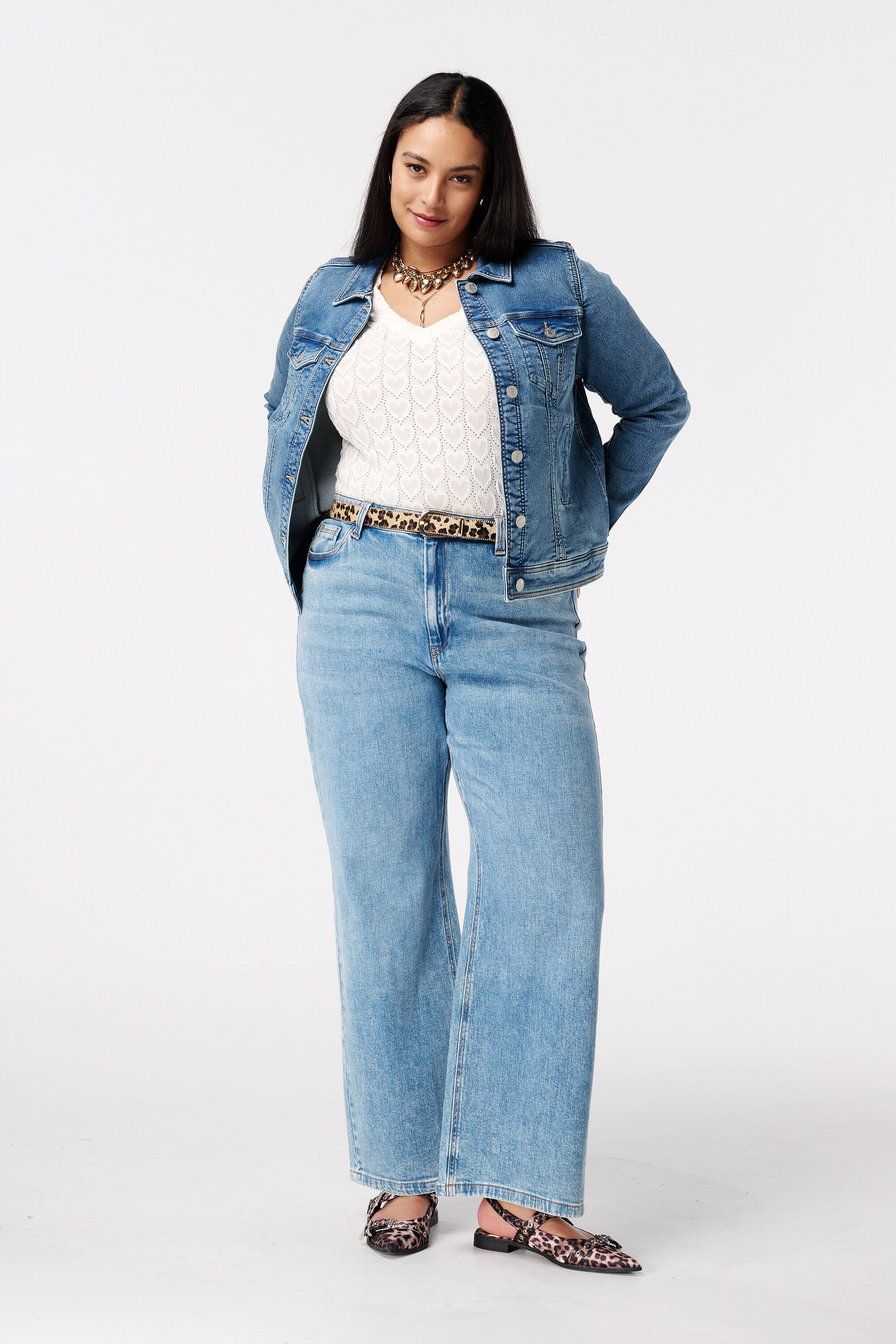 Veste en jean avec fermeture &agrave; boutons image number 5