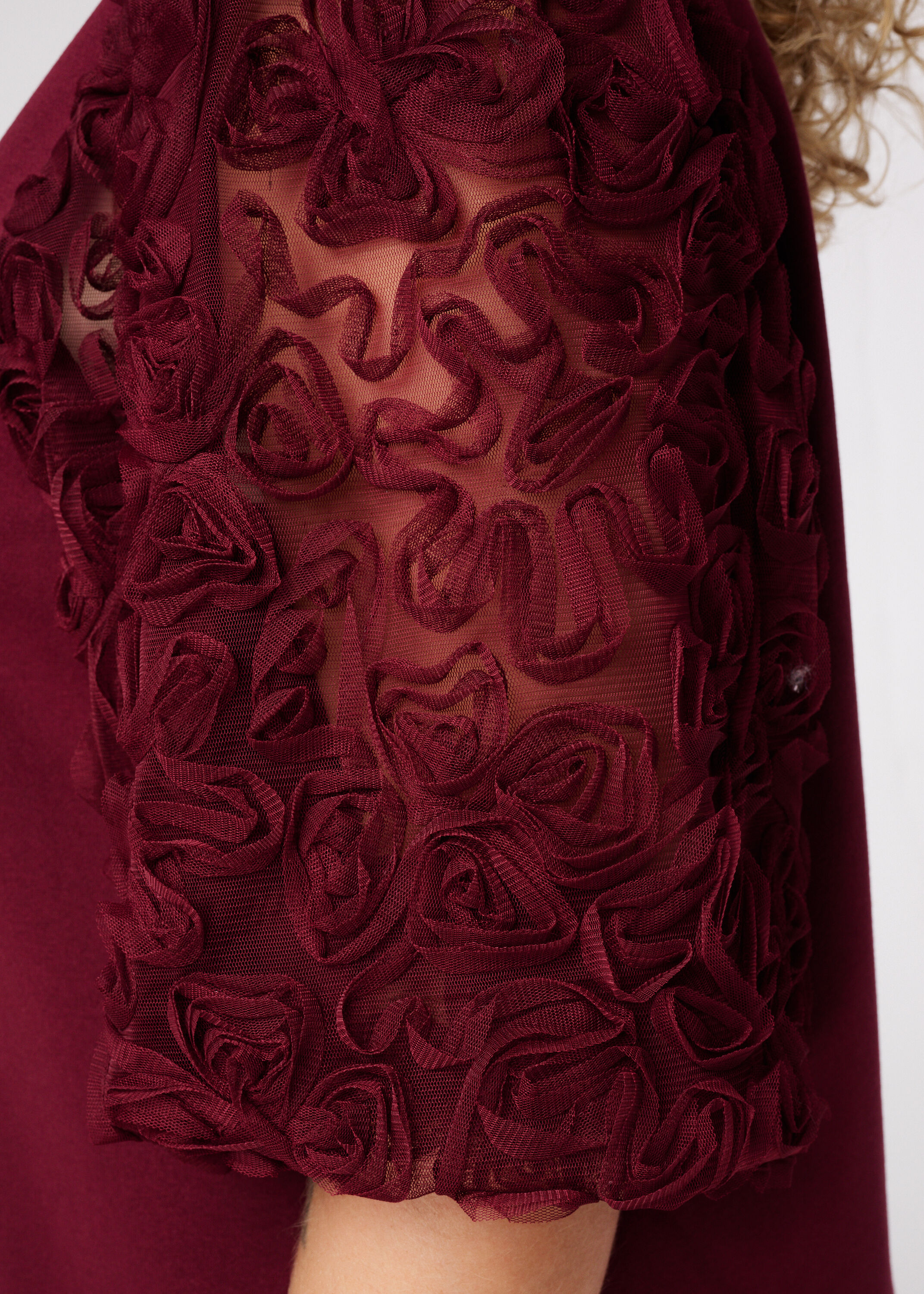 Robe sweat &agrave; manches transparentes et imprim&eacute; image number 6