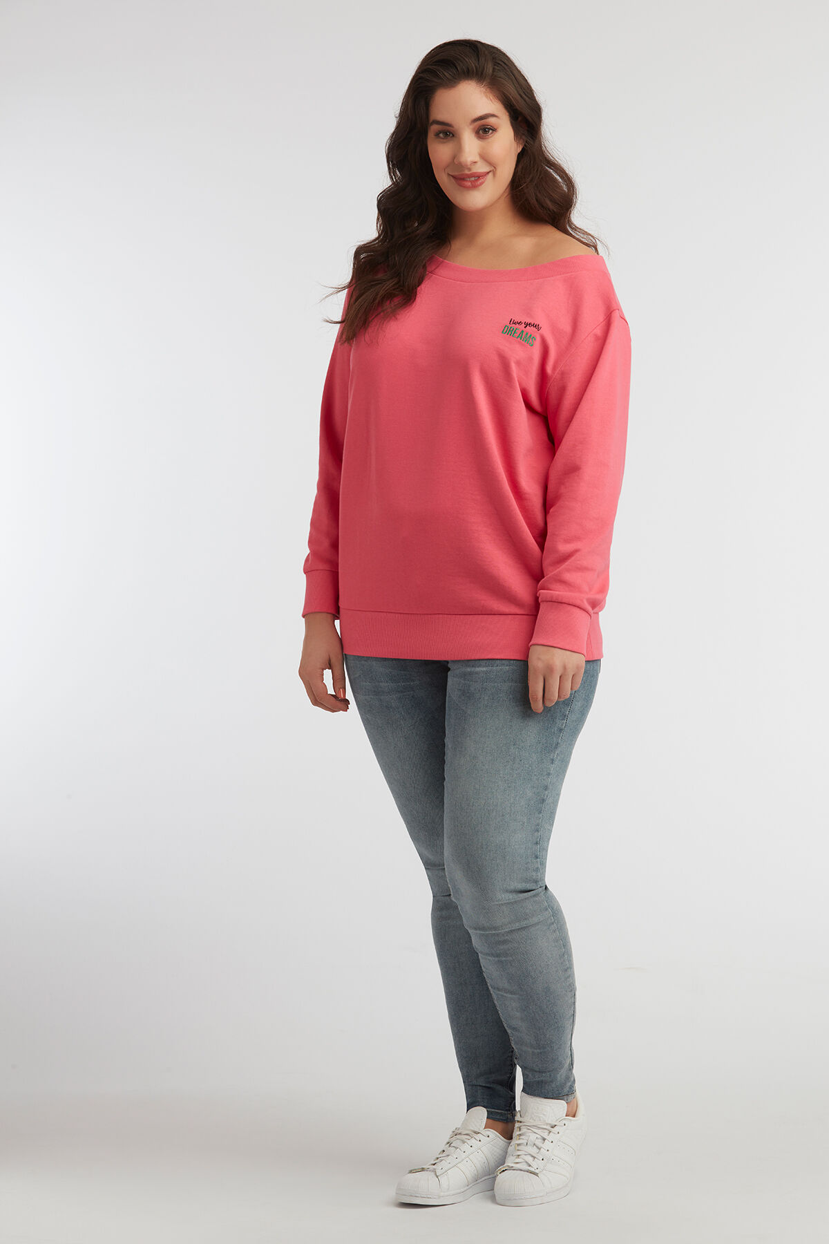 Sweat-shirt avec &eacute;paule d&eacute;nud&eacute;e image number 3