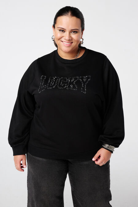 Sweat-shirt avec inscription pailletée Sweat-shirt avec inscription pailletée