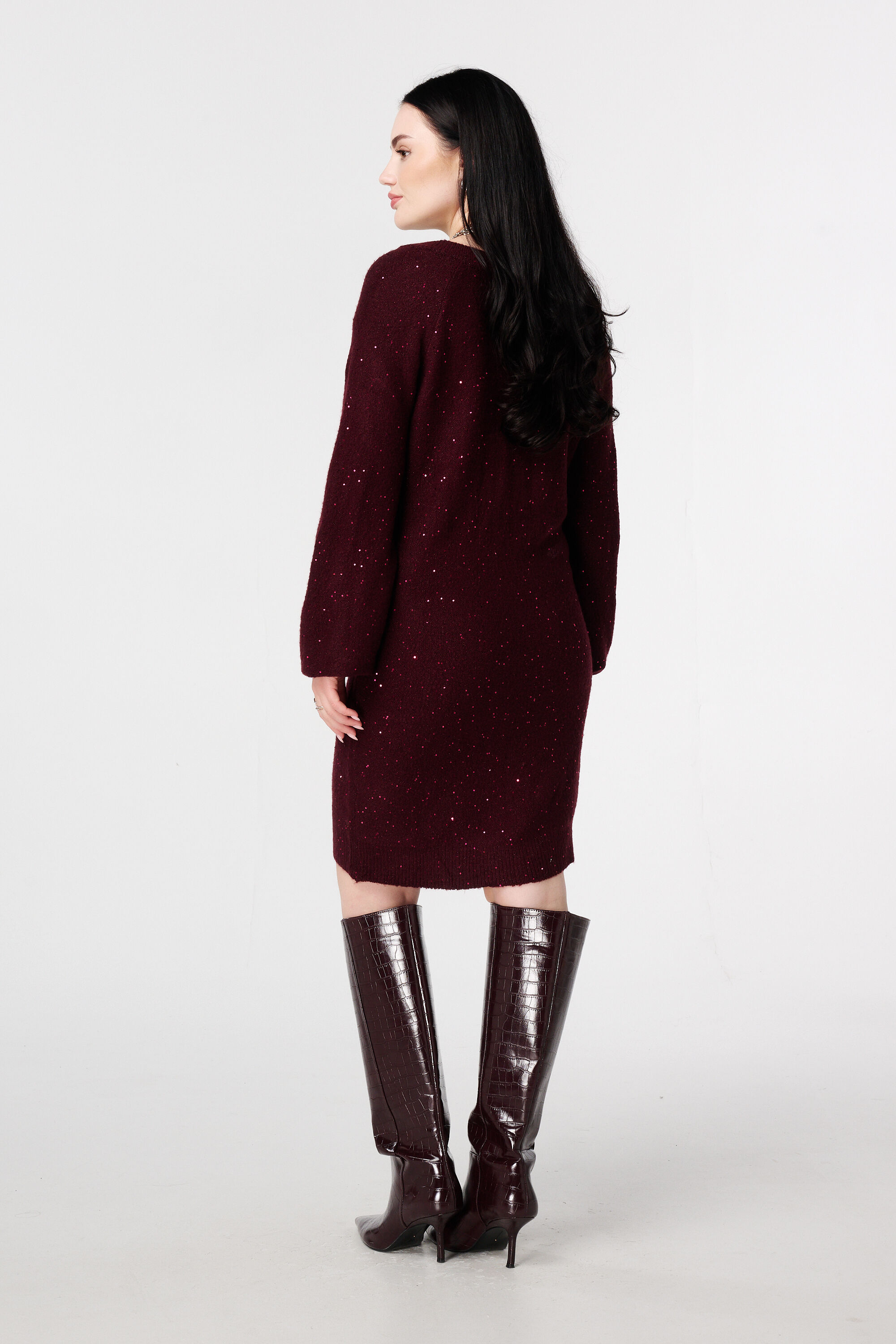 Tunique en maille avec paillettes et fil brillant image number 3