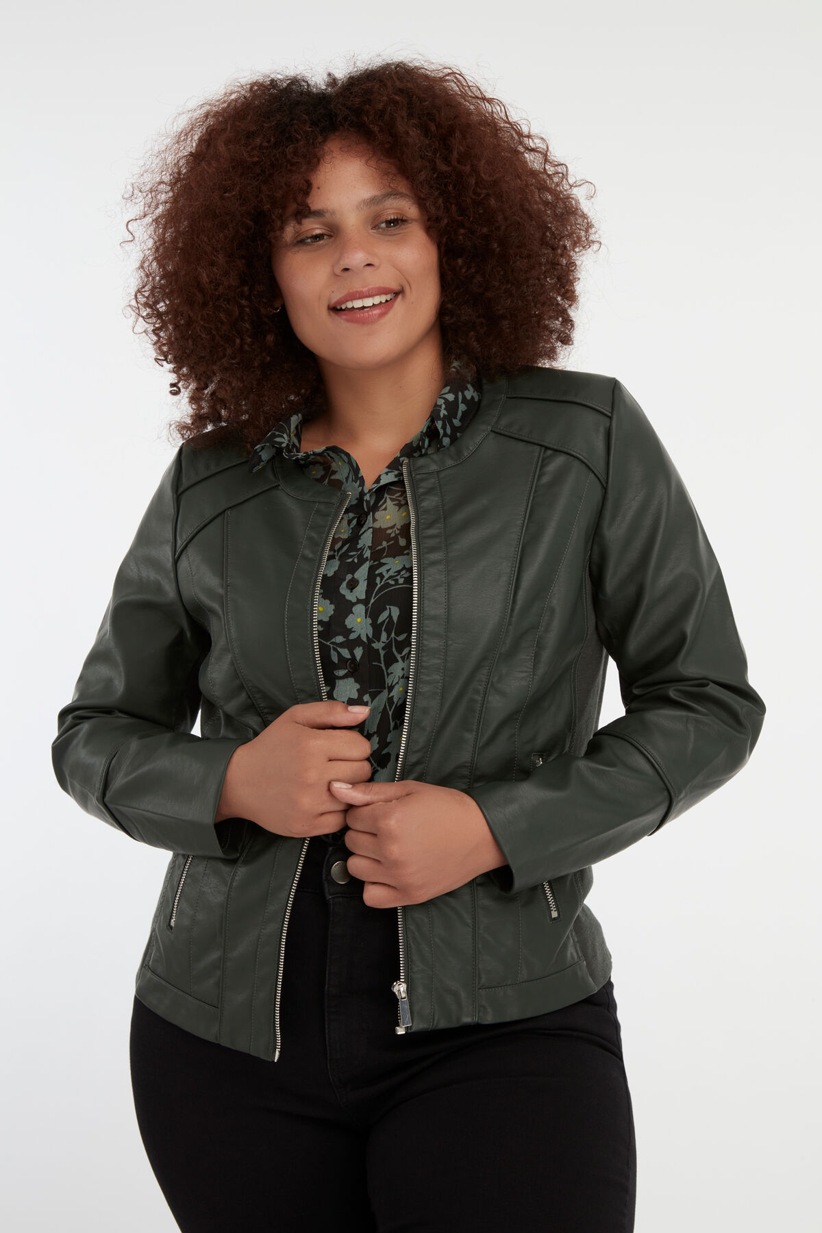Veste en cuir pu new arrivals