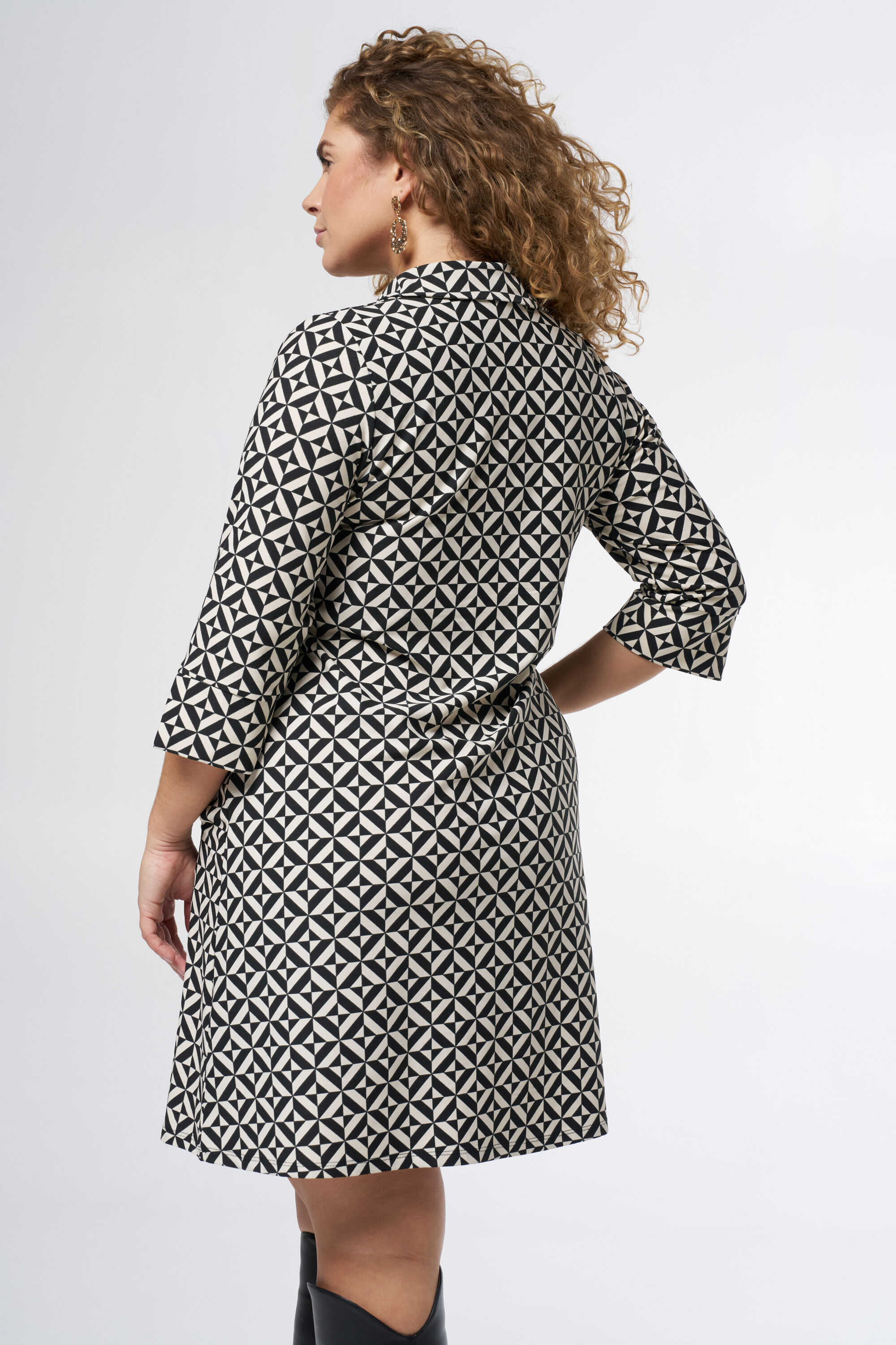 Robe avec col et &agrave; imprim&eacute; image number 3