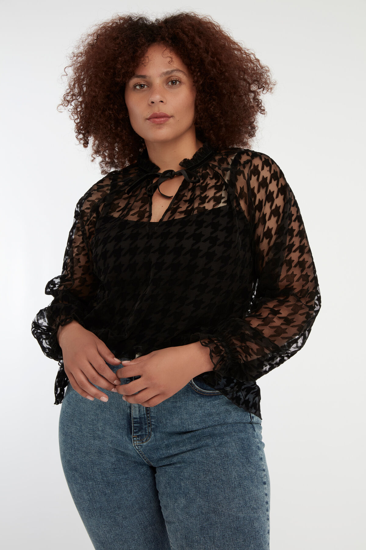 Blouse pied hotsell de poule femme