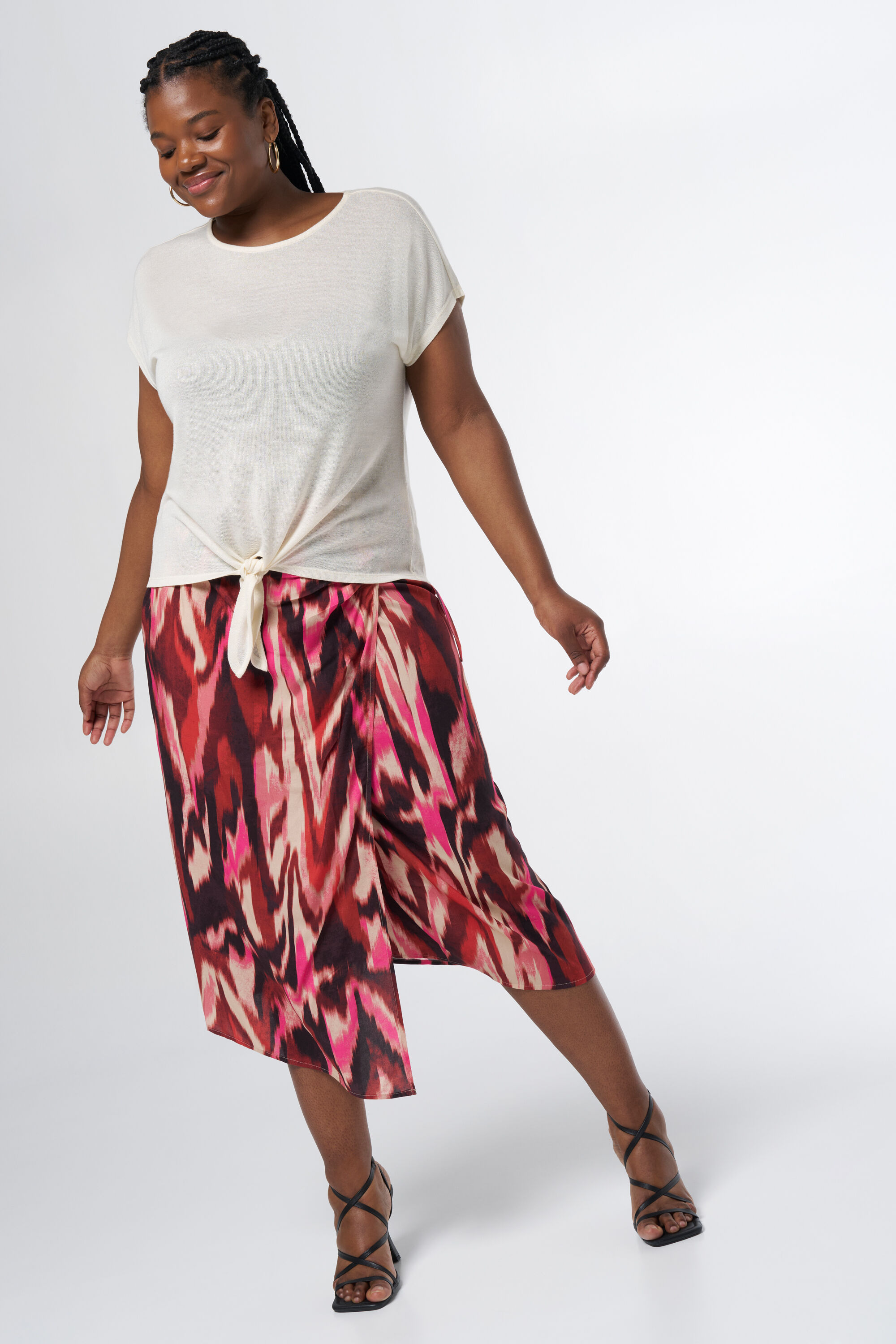 Jupe taille haute avec noeud top