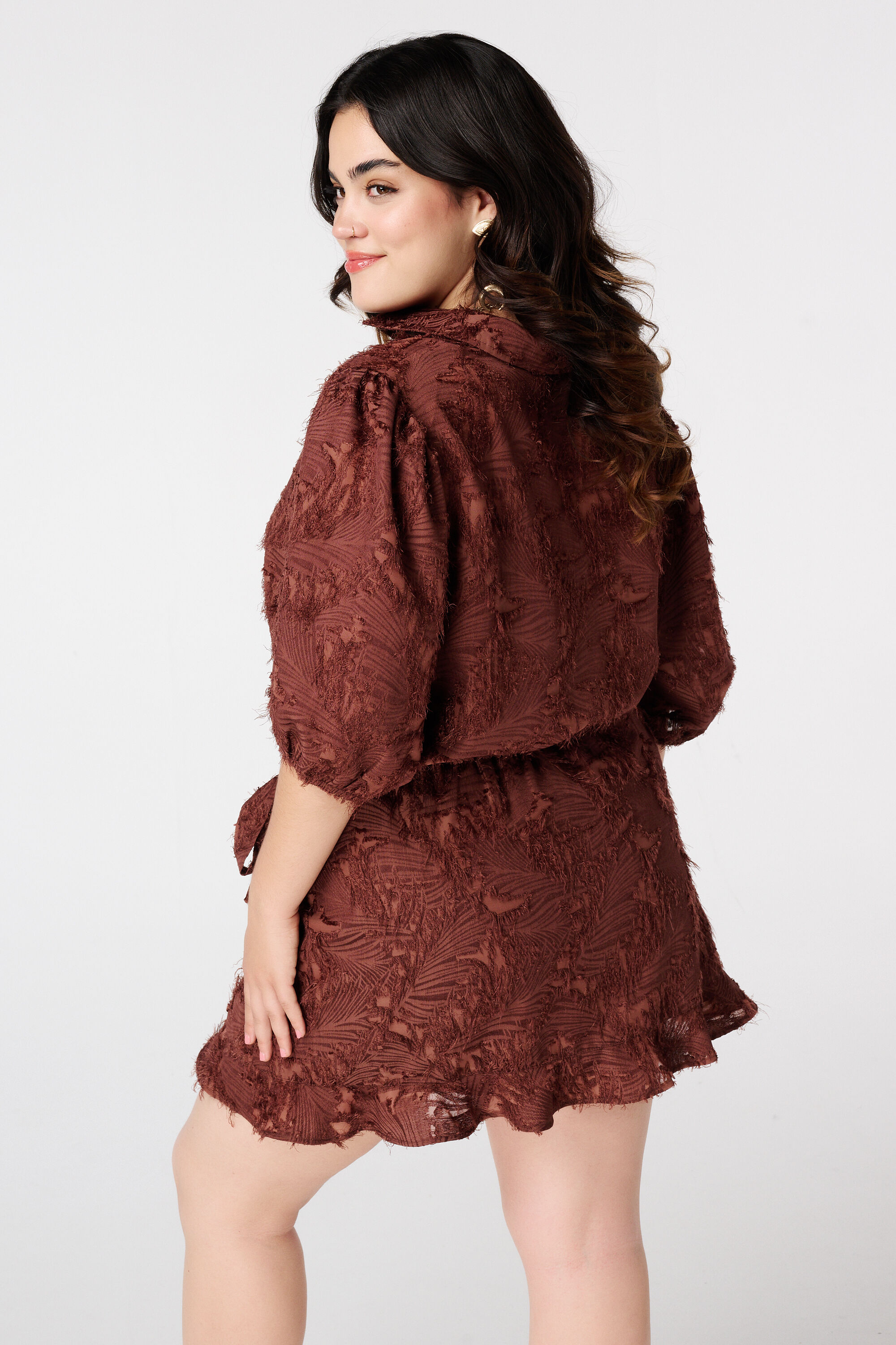 Blouse structur&eacute;e &agrave; manches ballon image number 3