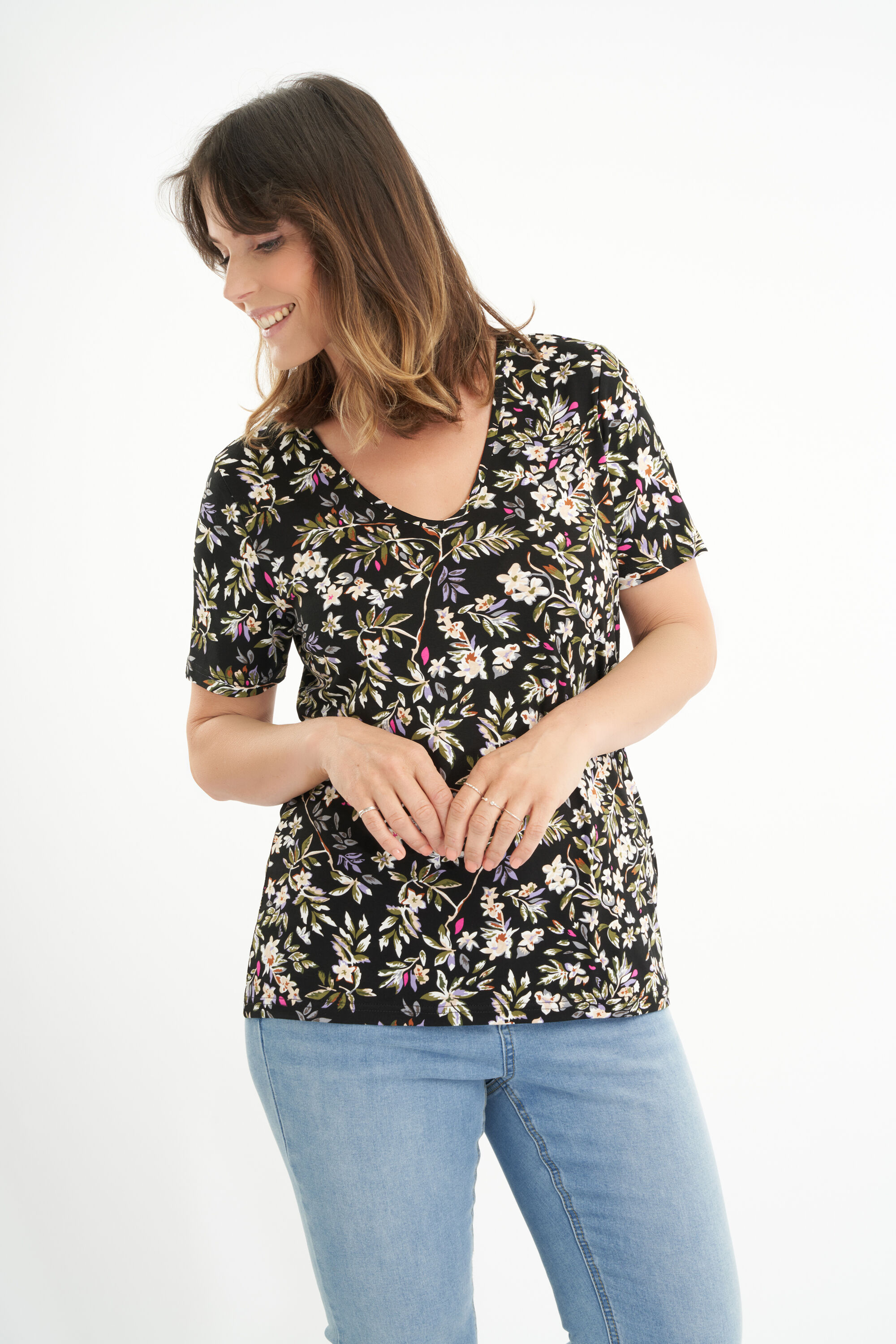 T-shirt avec col en V