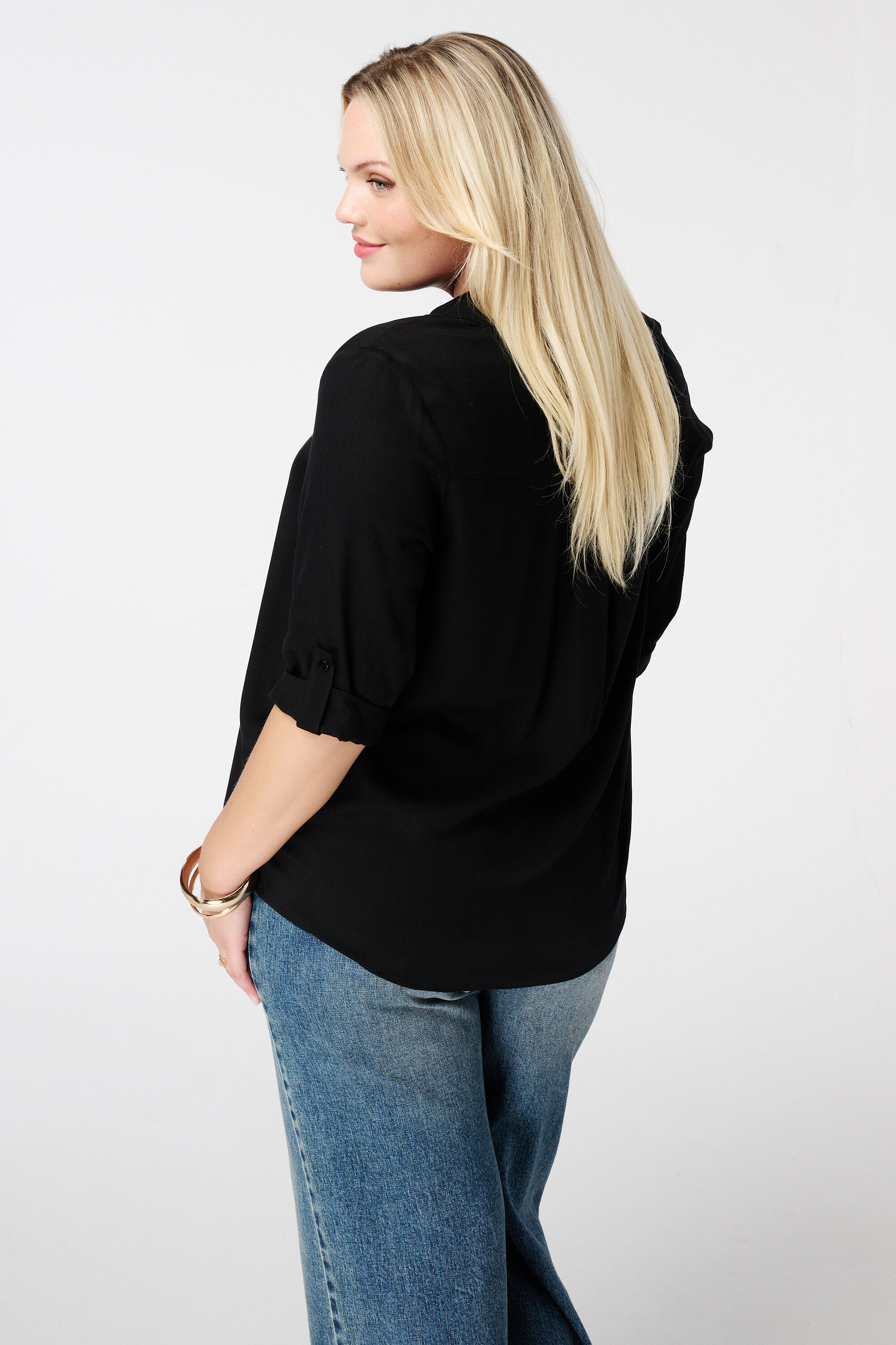 Chemisier &agrave; manches roul&eacute;es image number 3