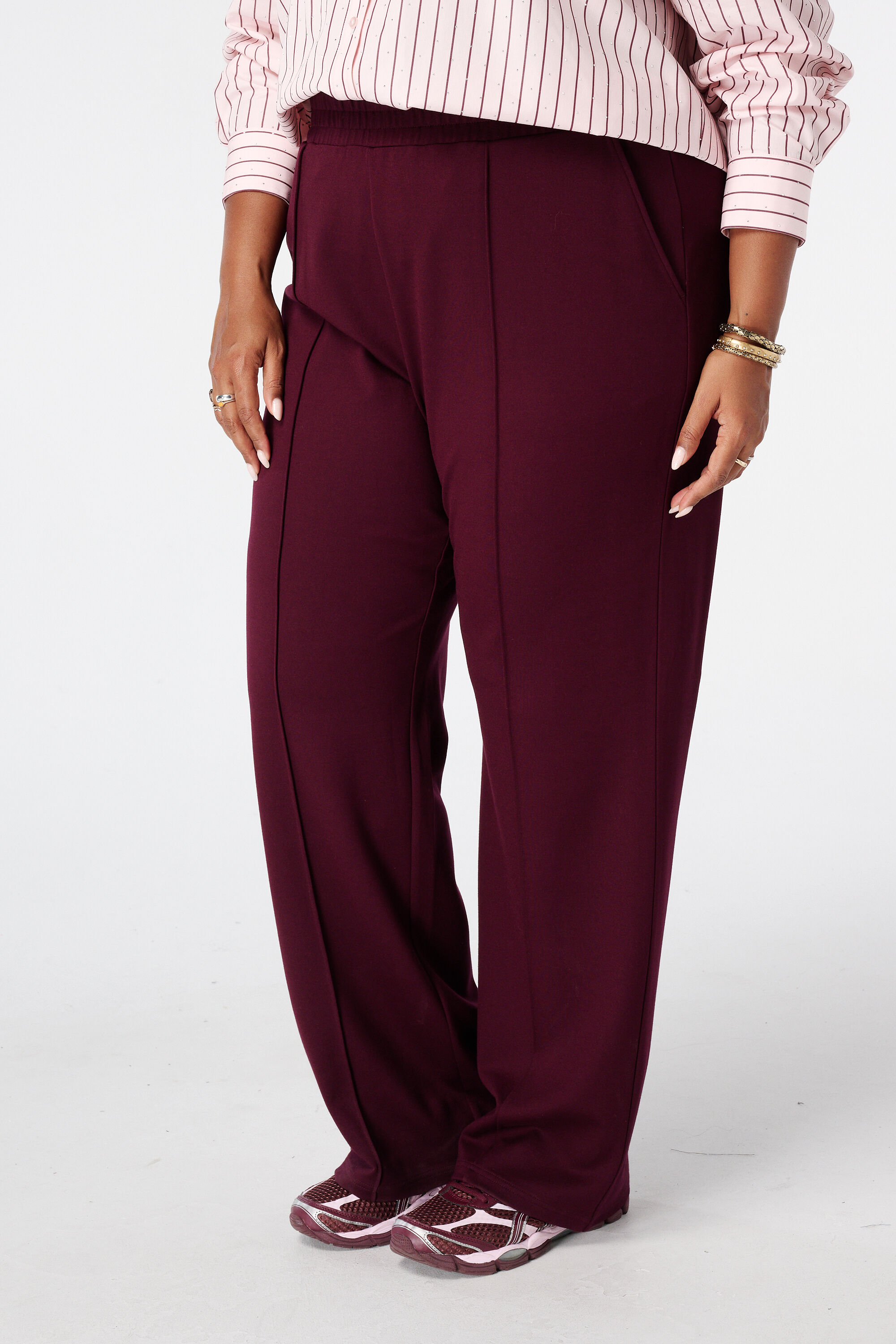 Pantalon wide leg avec taille &eacute;lastique image number 5
