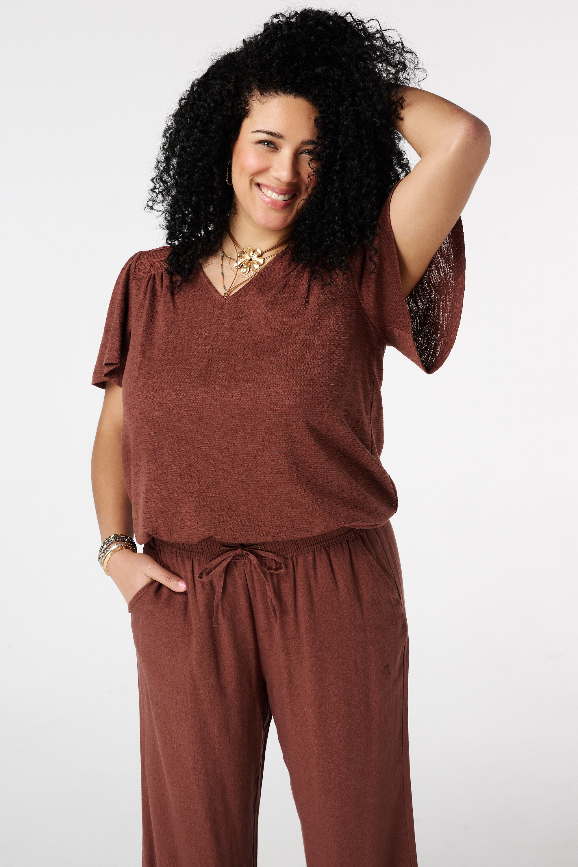 Top avec manches papillon image number 0