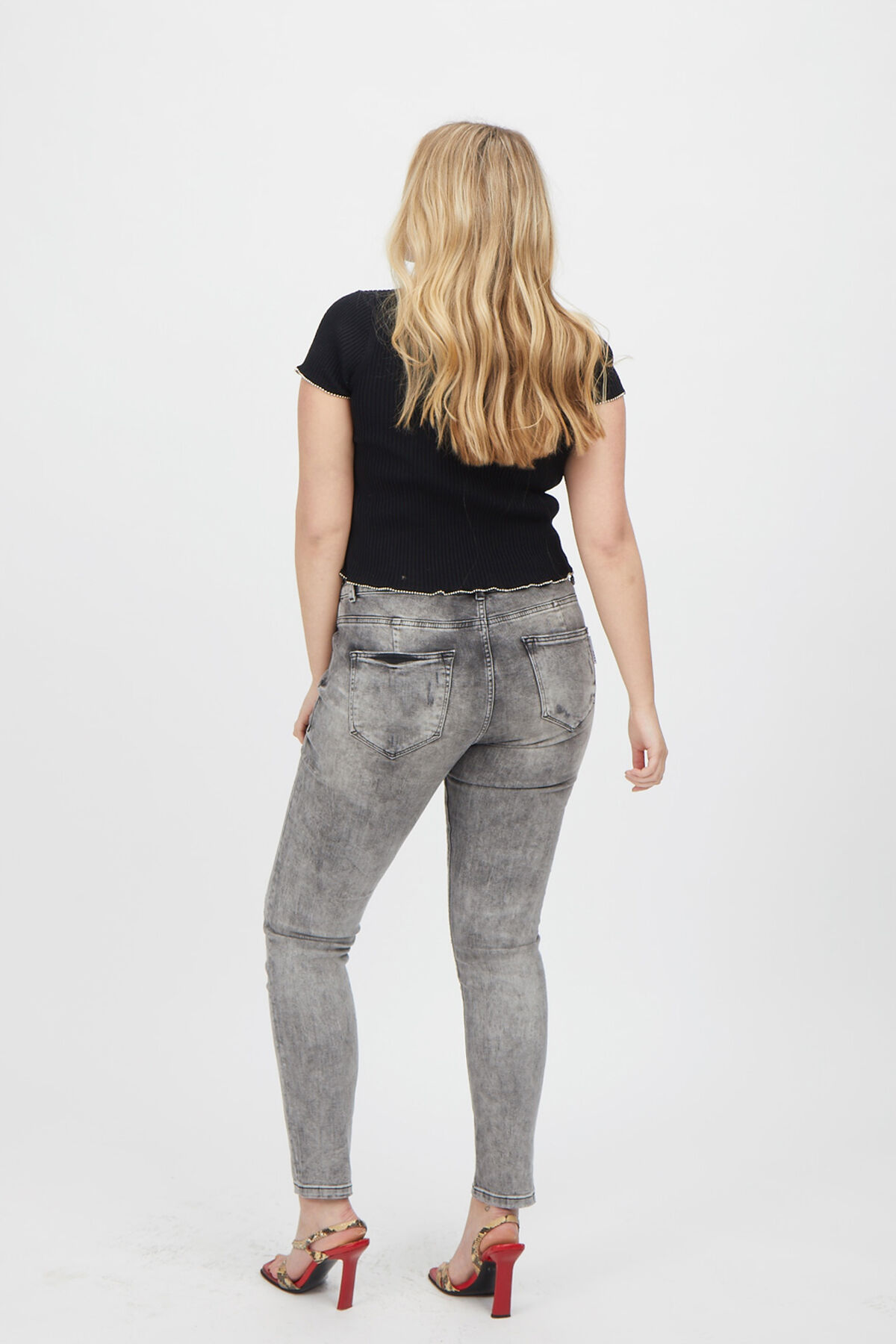 some,... jeans skinny coupe A gris image number 5
