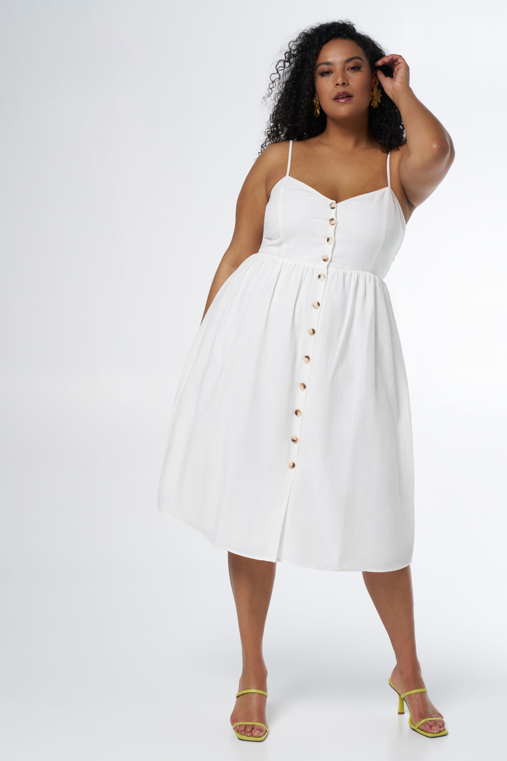 Robe midi boutonn&eacute;e et &agrave; imprim&eacute; image number 6