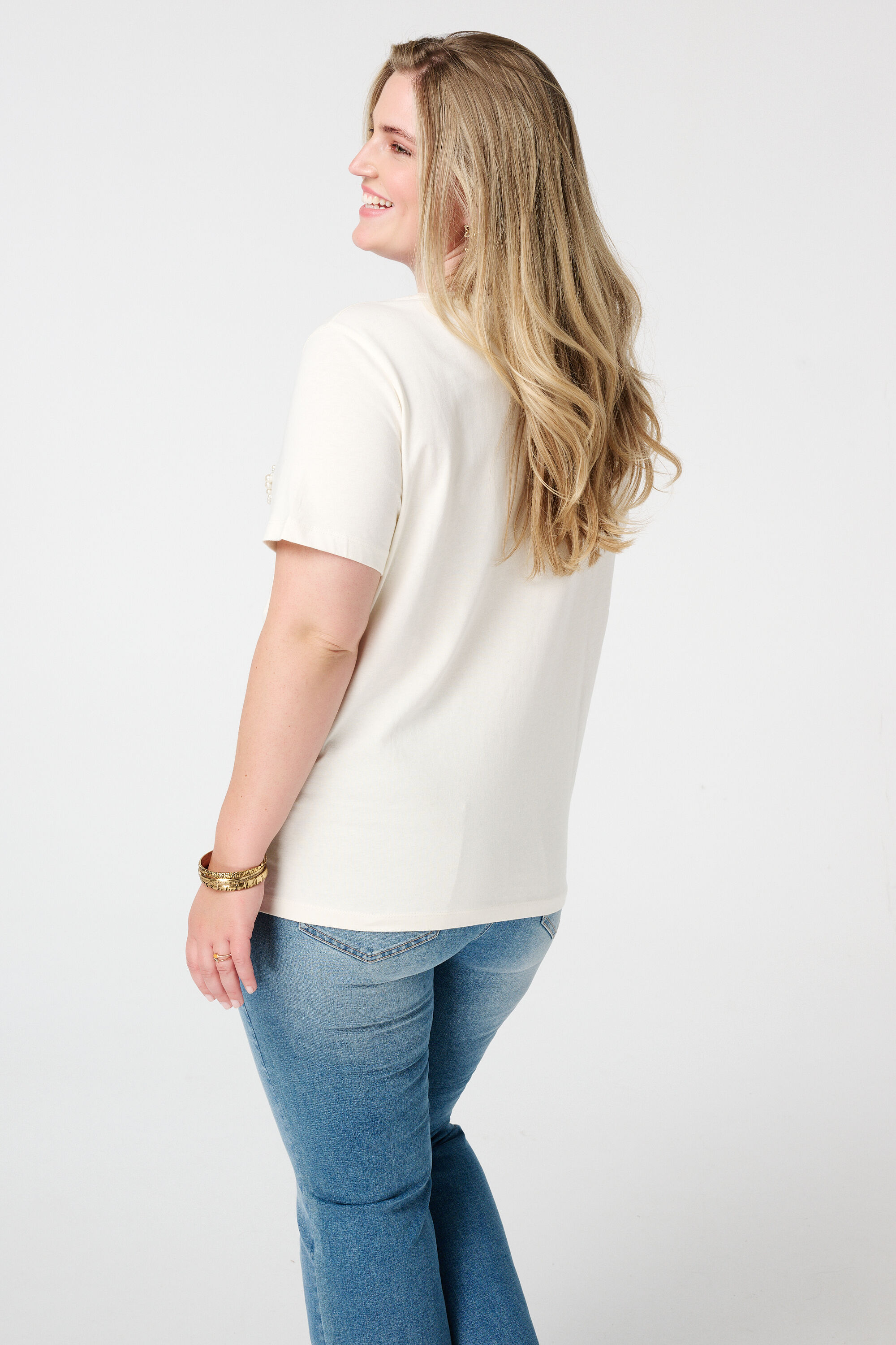 T-shirt avec texte en fausses perles  image number 3