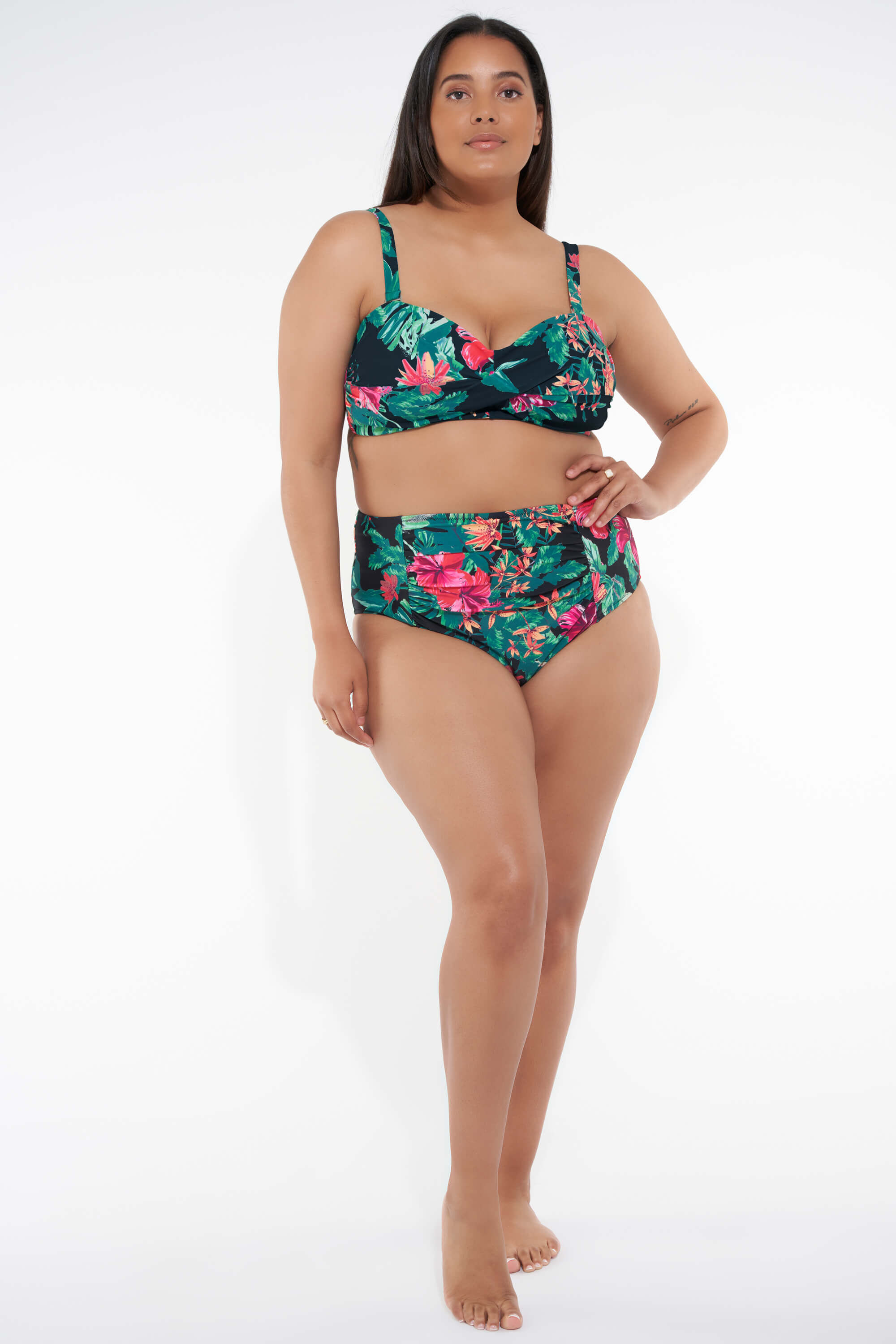 Bas de bikini taille haute avec imprim&eacute; image number 5