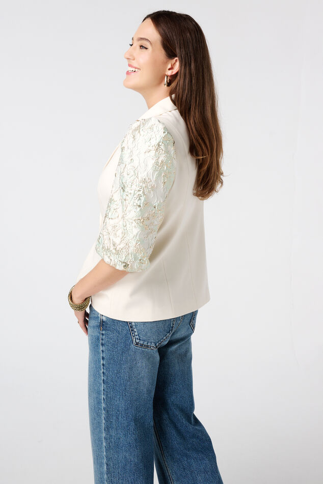 Blazer à manches courtes avec imprimé image number 3