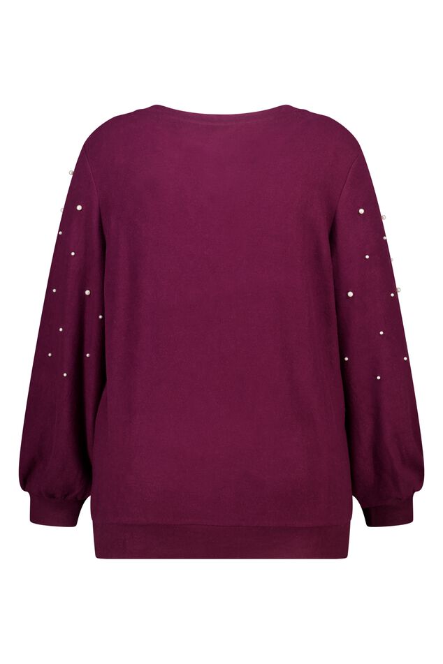 Pull brossé avec imprimé perle image number 2