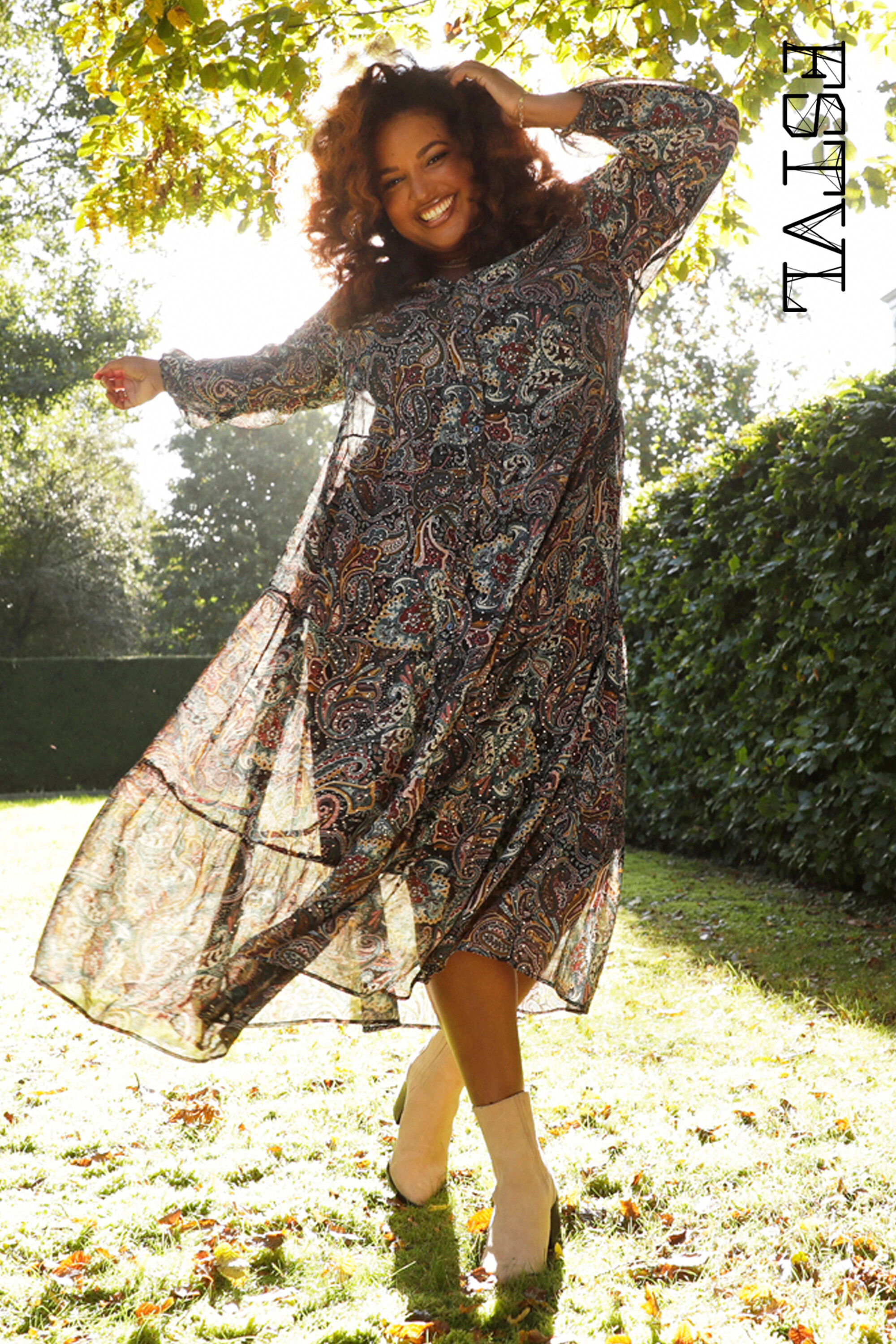 Robe longue imprimé sale cachemire