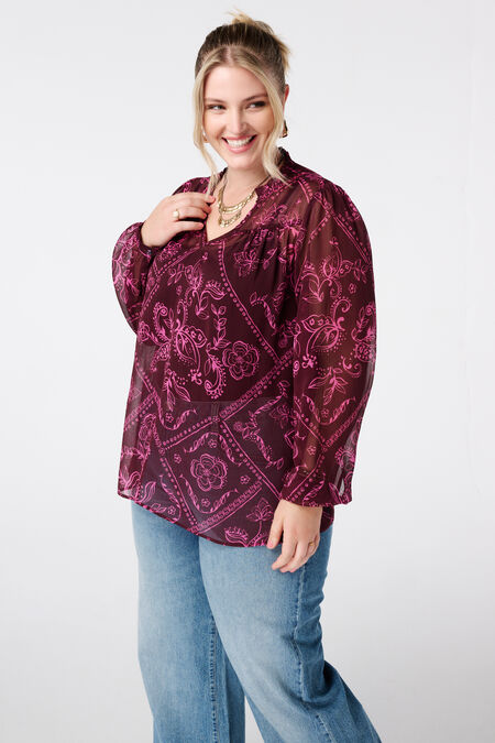 Blouse transparente imprimée Blouse transparente imprimée