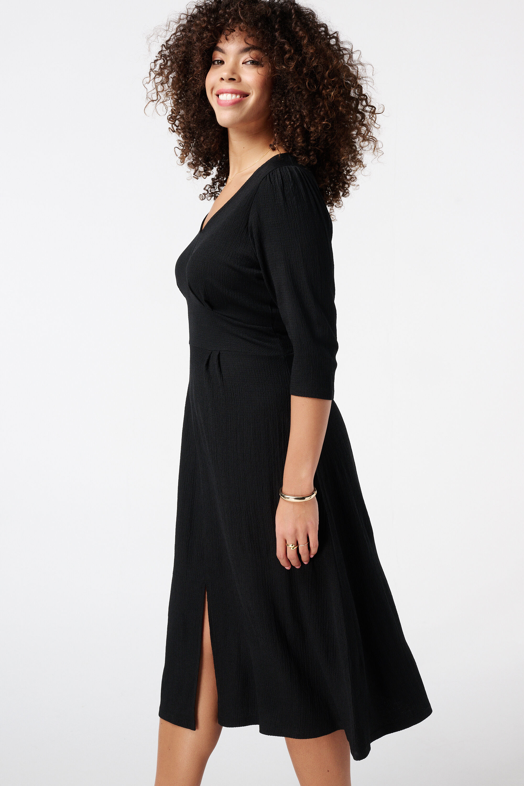 Robe midi textur&eacute;e image number 4