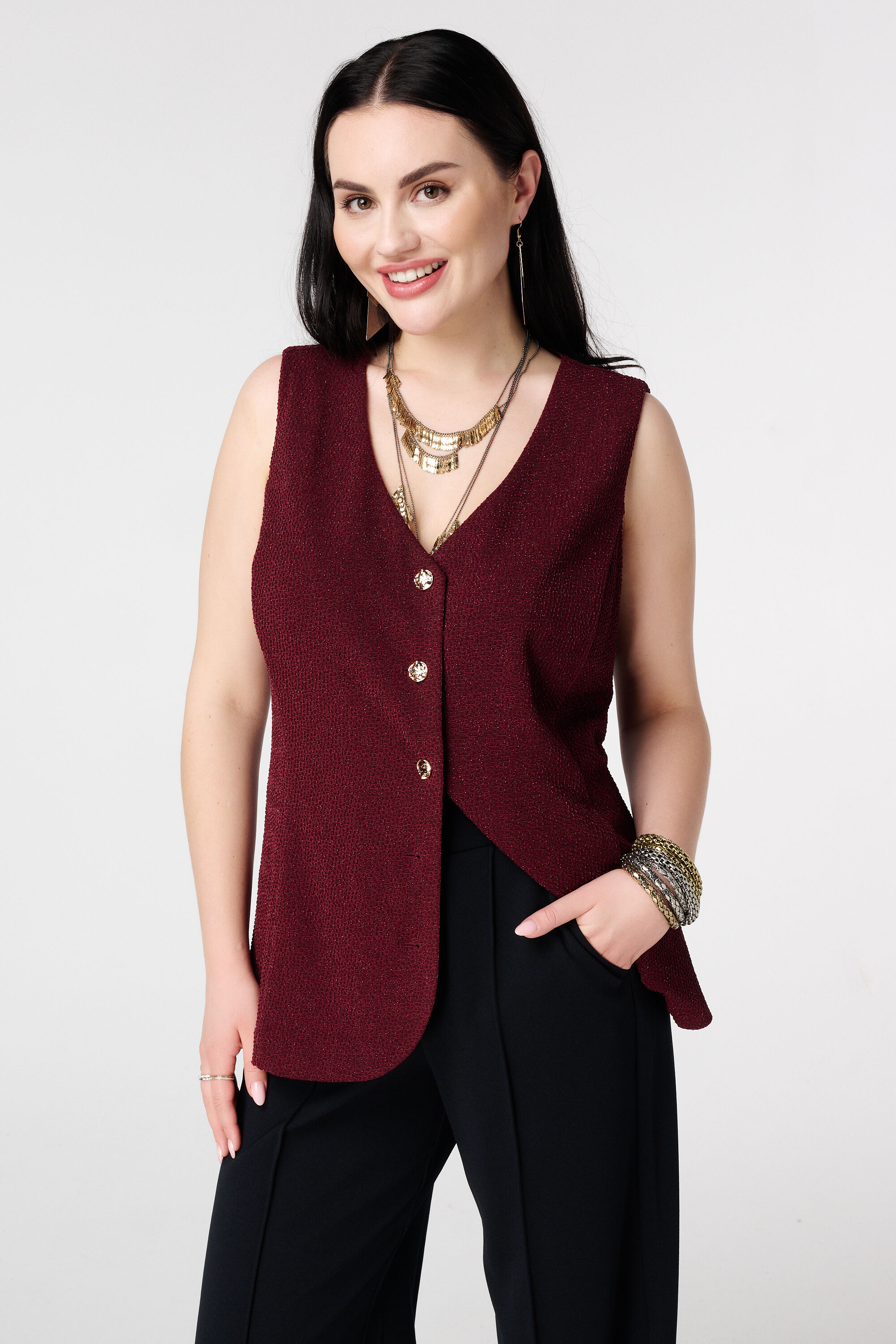 Gilet avec boutons et lurex