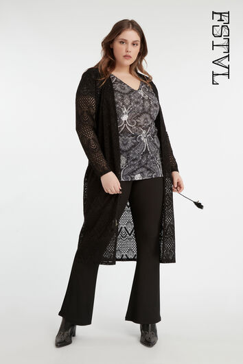 Cardigan long en dentelle