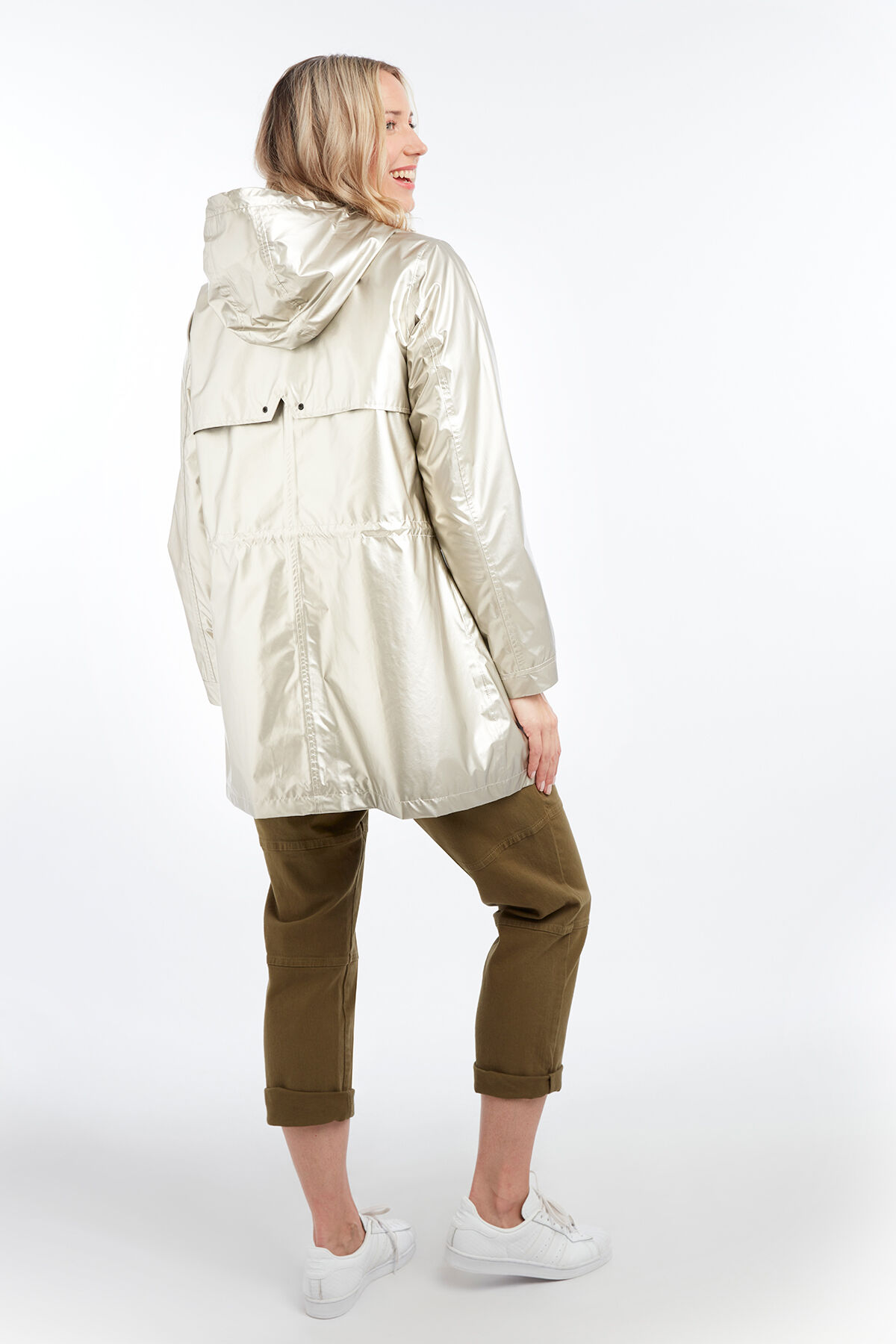 Femmes Imperm able argent m tallis MS Mode