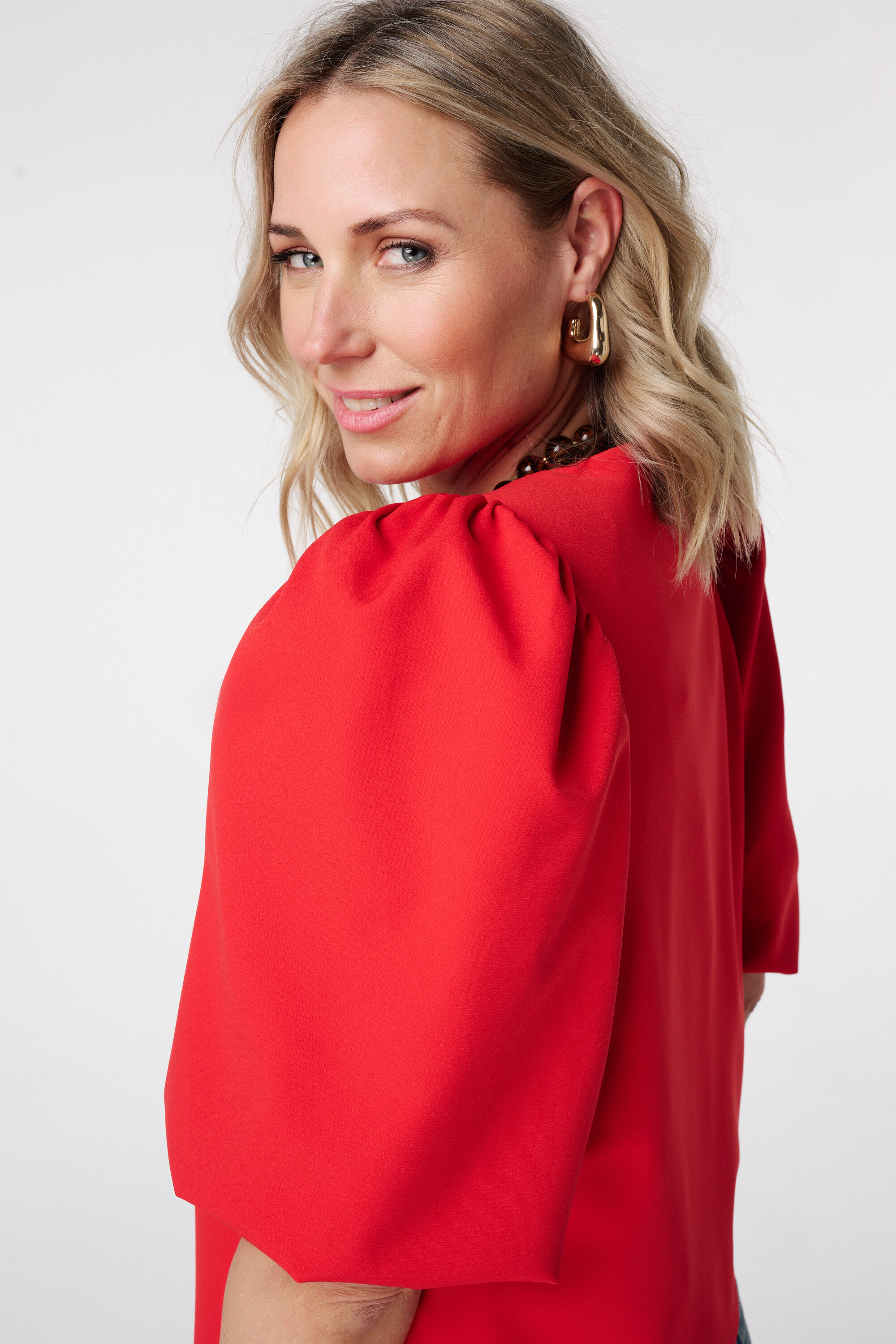 Blazer &agrave; manches bouffantes courtes image number 4