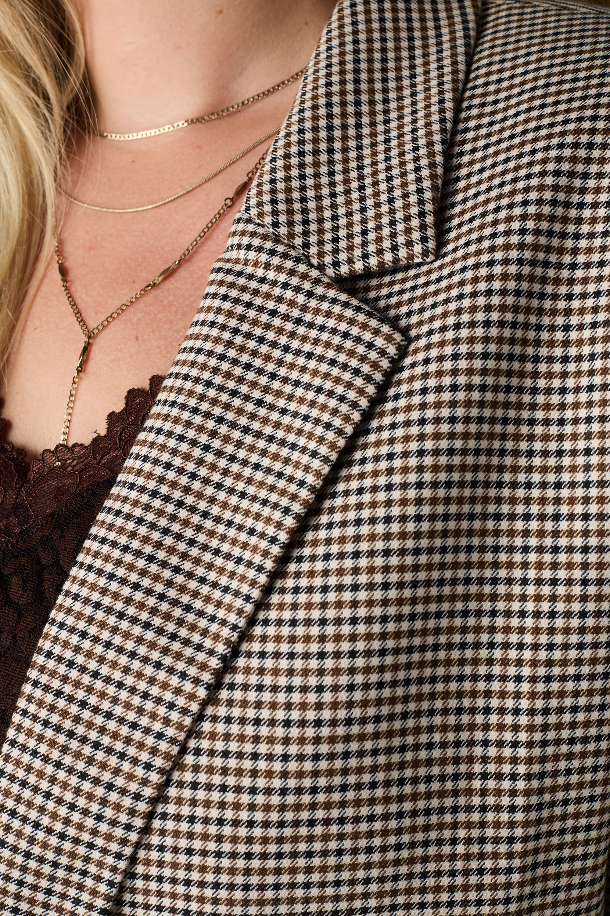 Blazer &agrave; boutonnage simple motif pied de poule image number 6