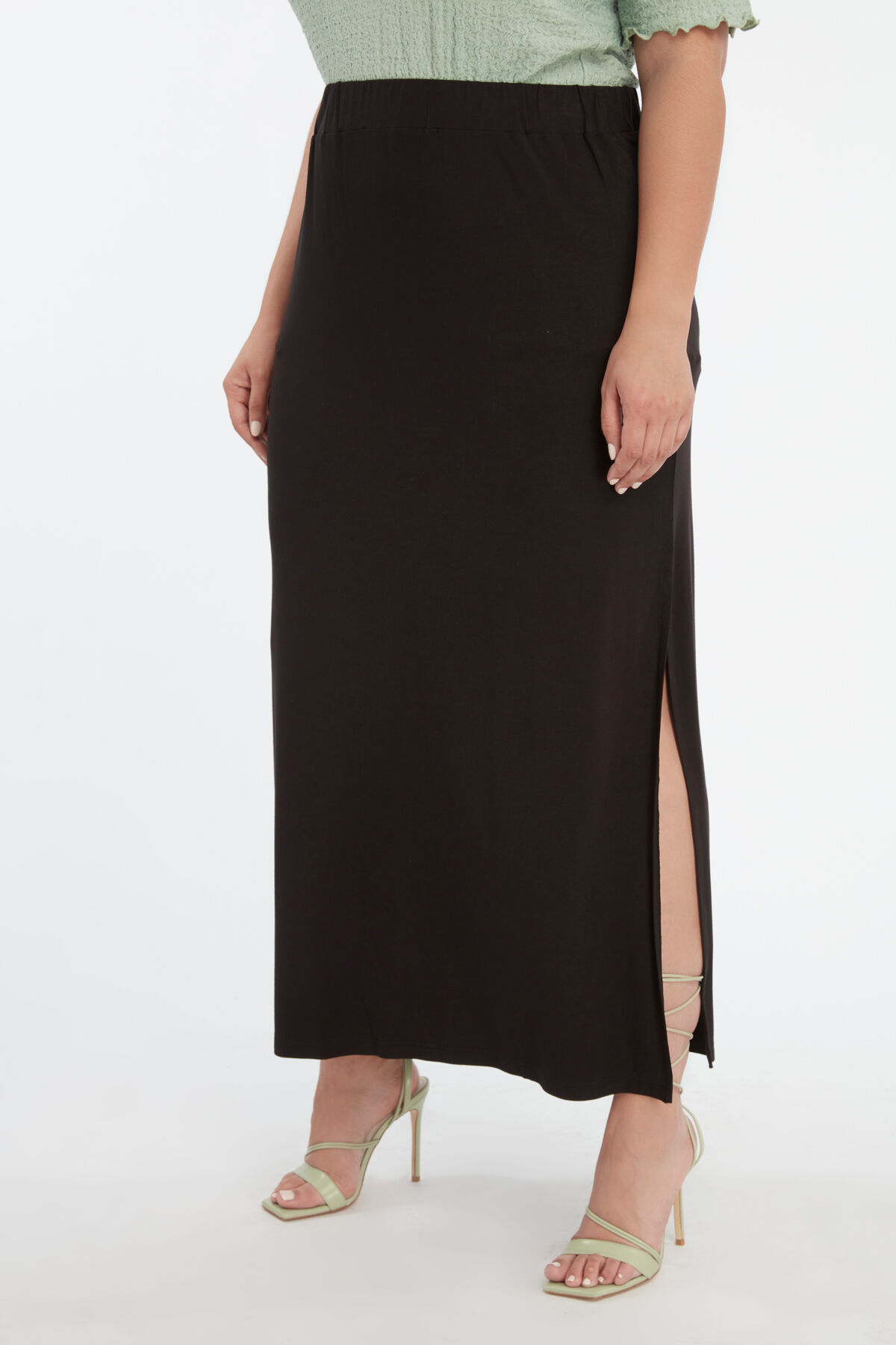 Jupe longue fendue unie image number 3