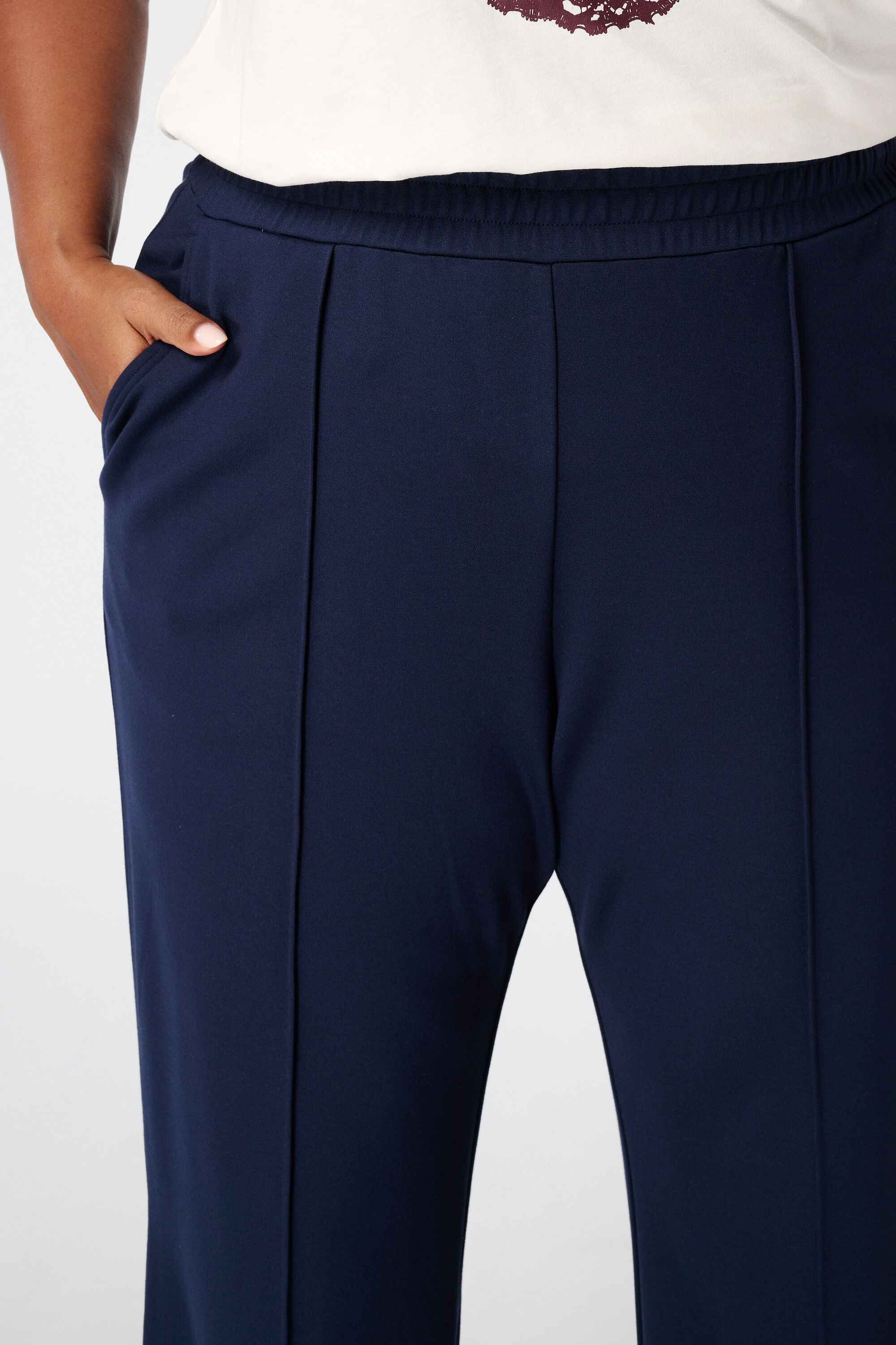 Pantalon wide leg avec taille &eacute;lastique image number 4