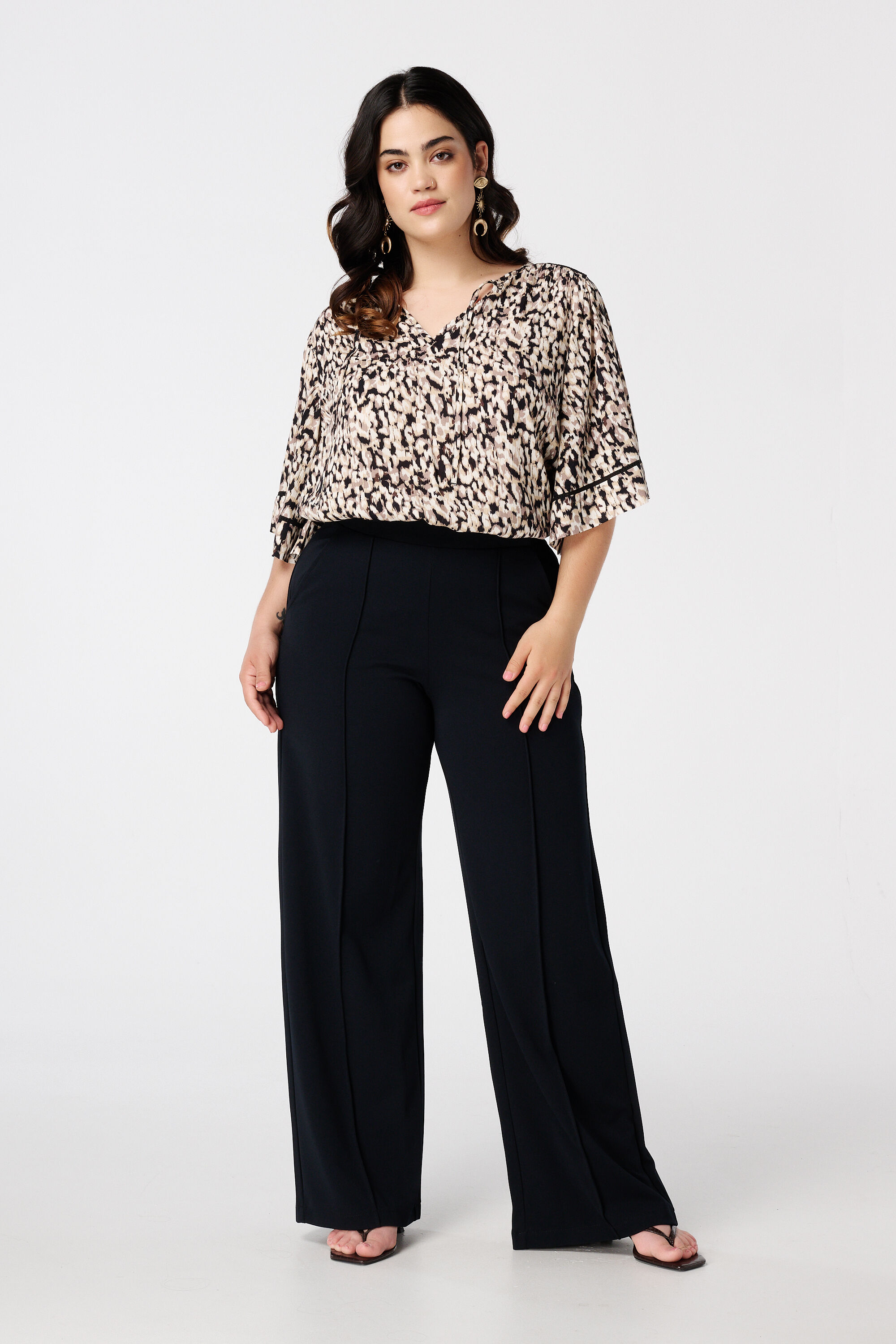 Chemisier avec imprim&eacute; et n&oelig;ud image number 5