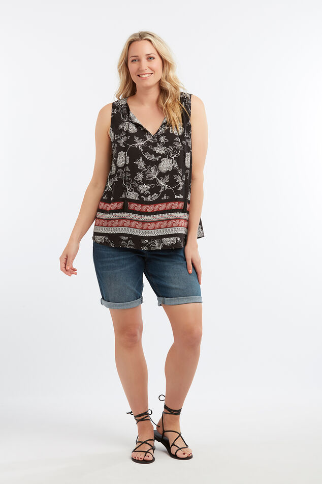 Chemisier sans manches avec imprimé cachemire image number 0