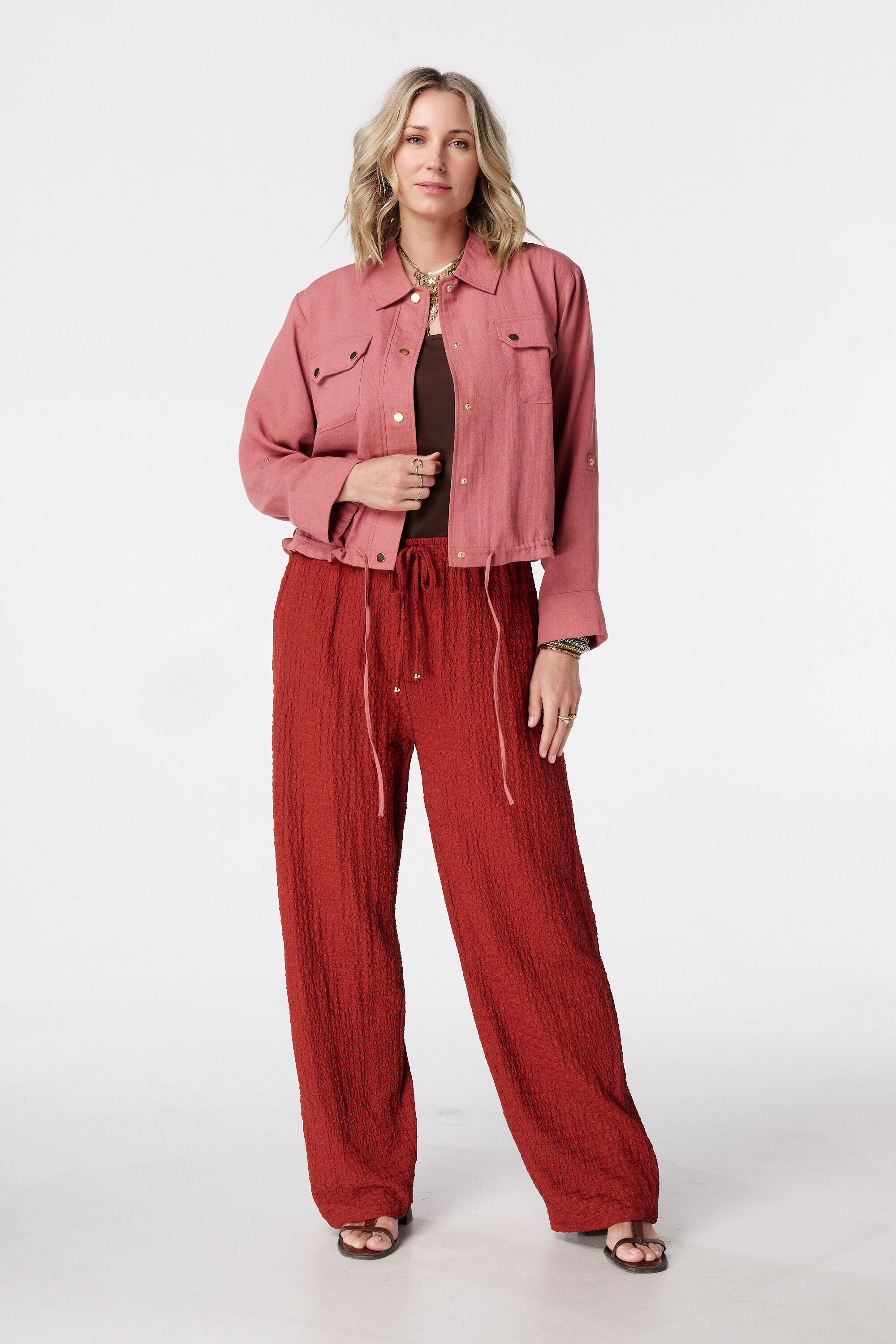 Pantalon avec taille &eacute;lastique image number 0