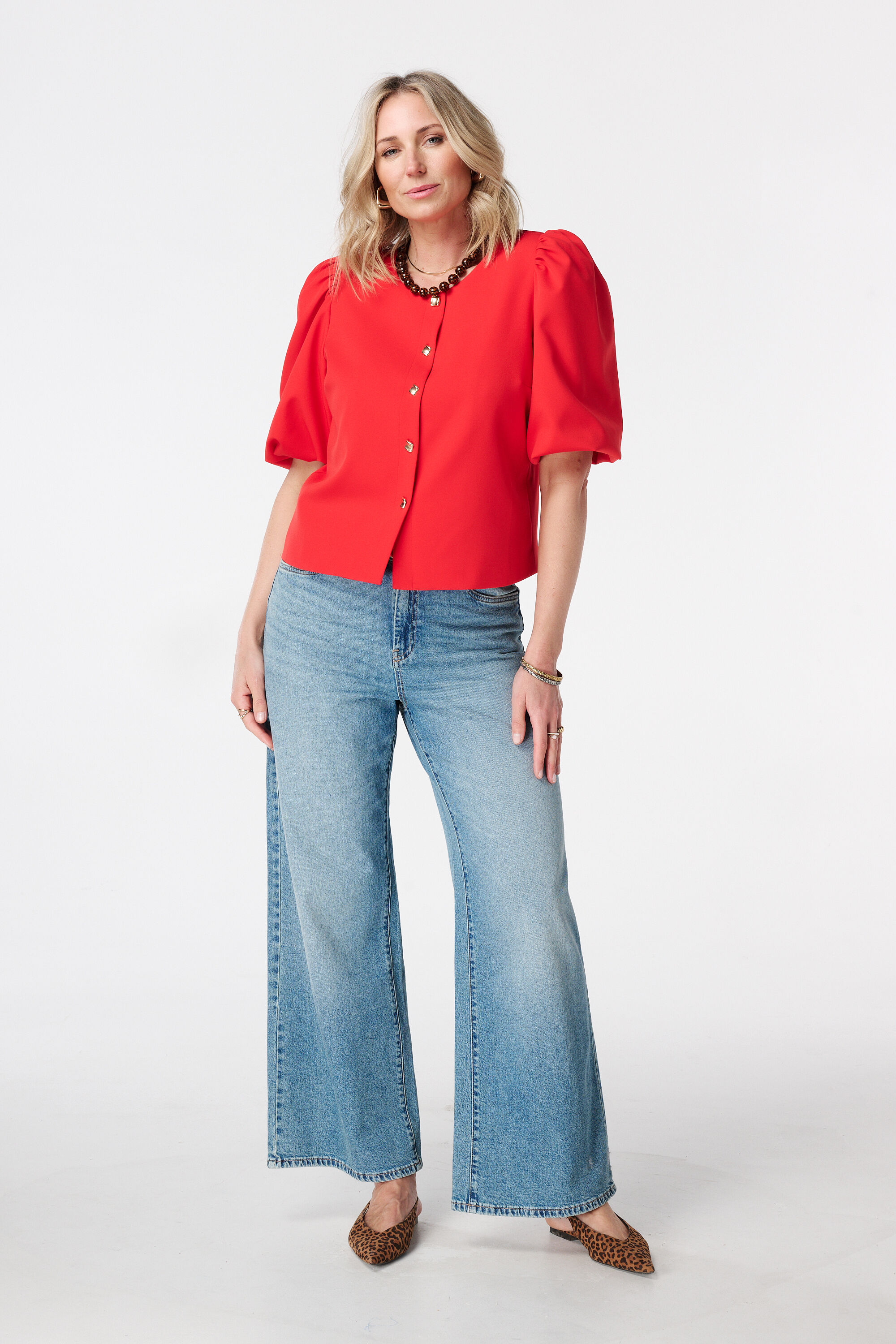 Blazer &agrave; manches bouffantes courtes image number 5