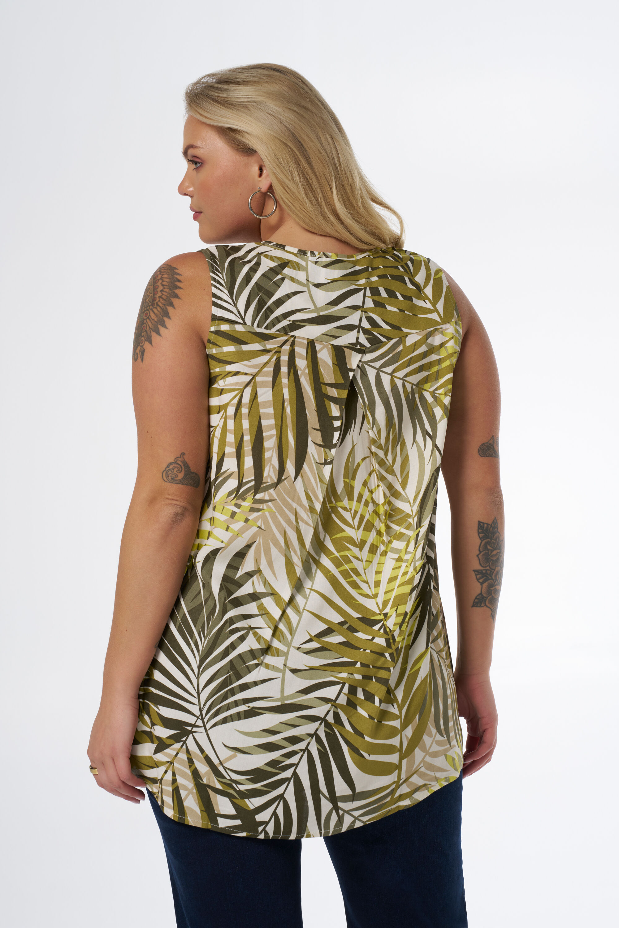 Chemisier sans manches avec imprim&eacute; image number 3