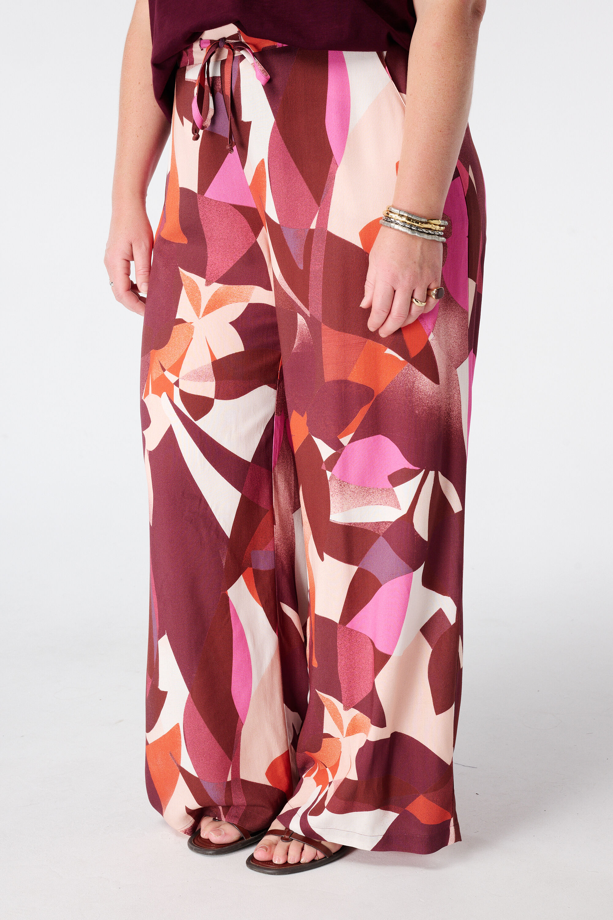 Pantalon wide leg &agrave; imprim&eacute; image number 5