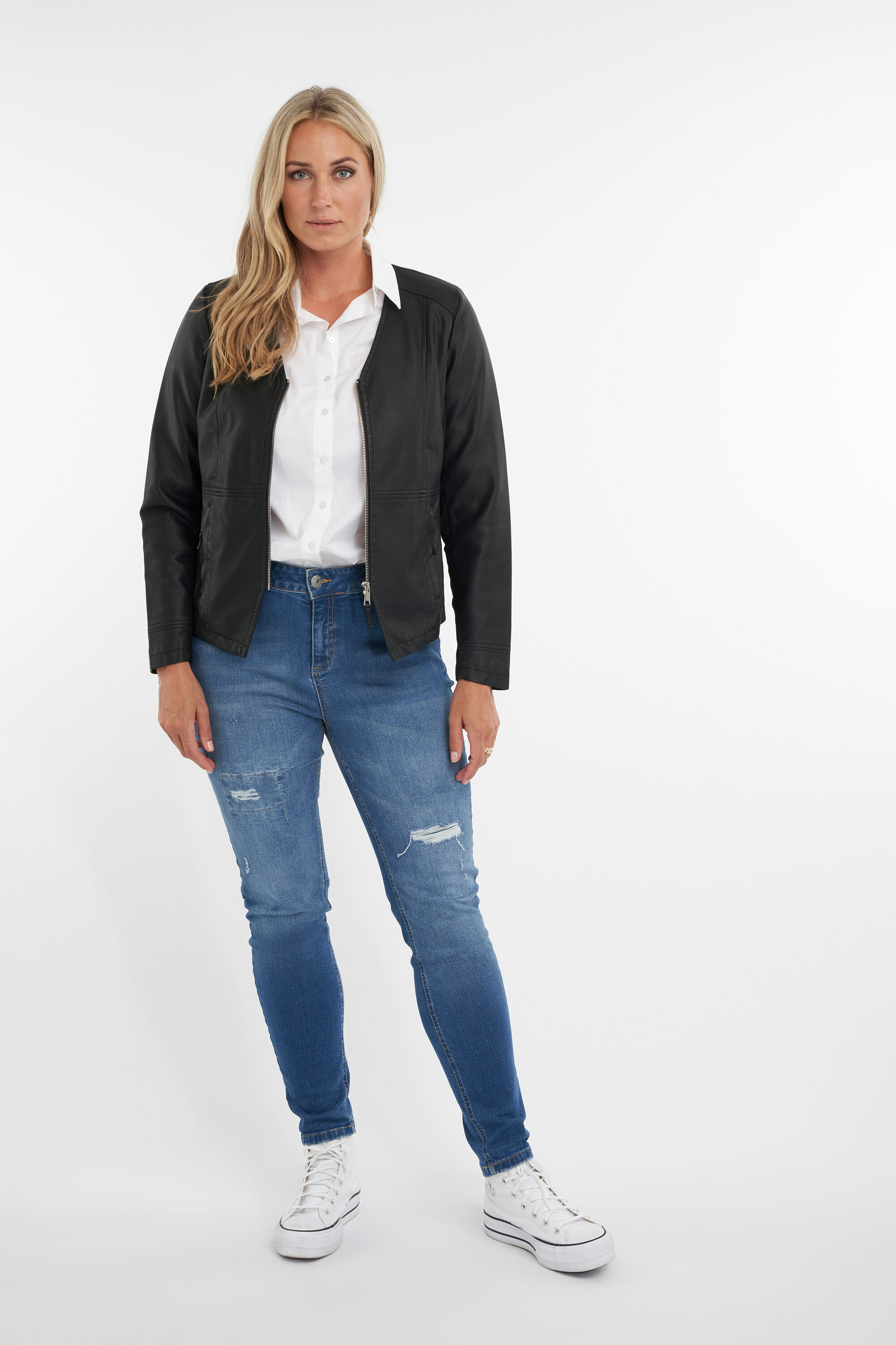 Veste motard en similicuir image number 4