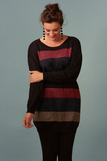 Pull-over avec rayures en Lurex