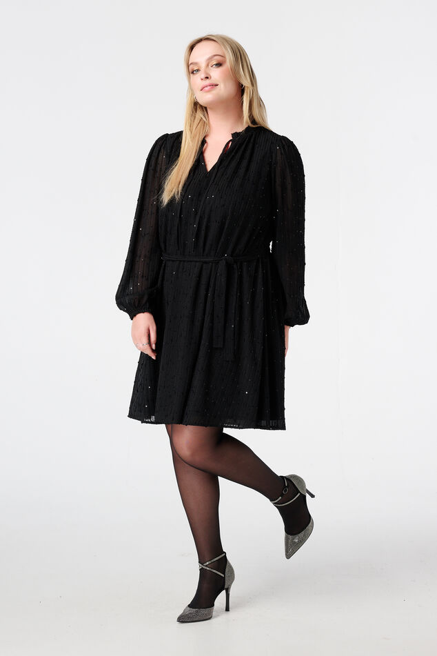 Robe à paillettes scintillantes et ceinture image number 0