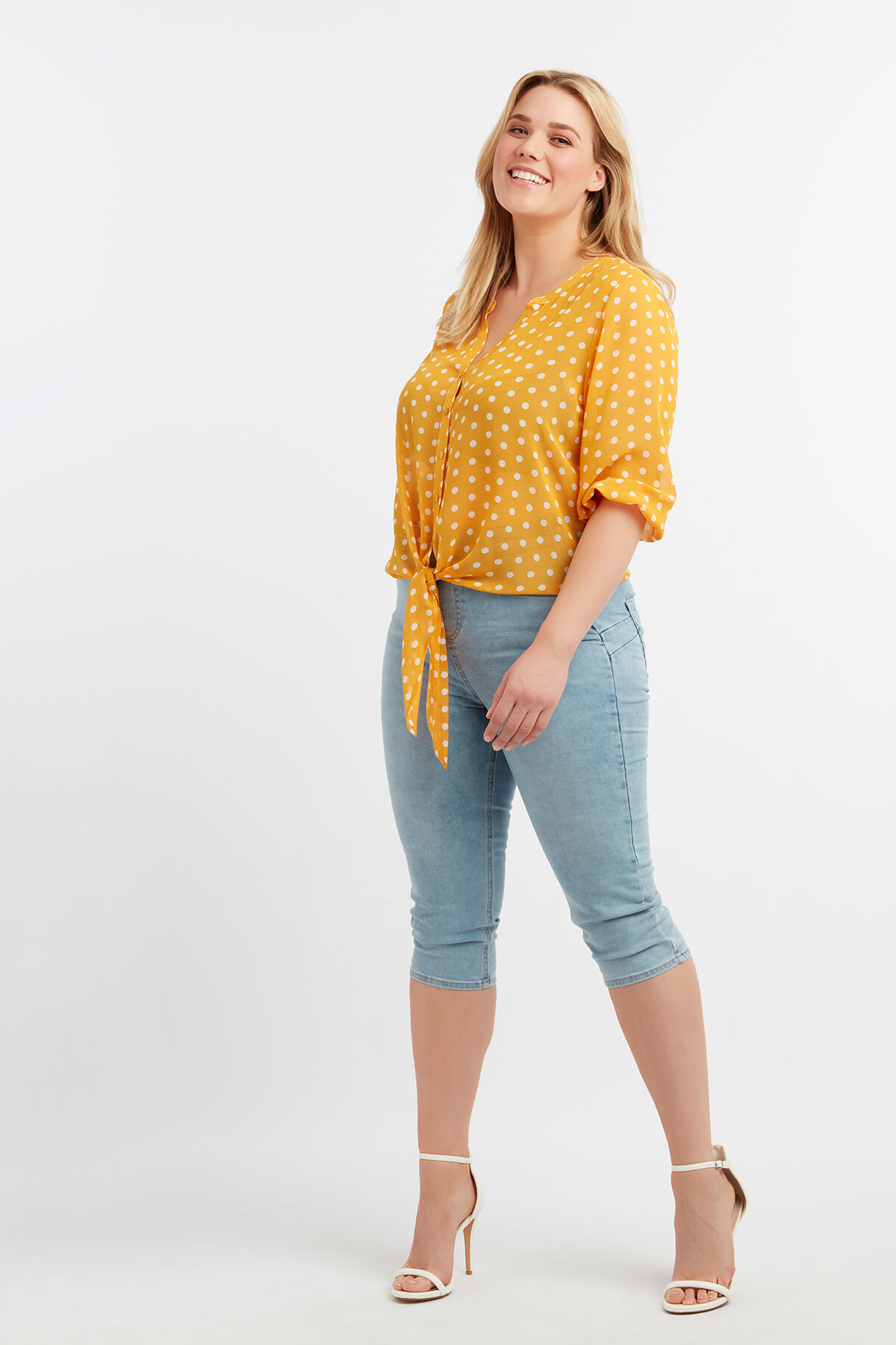 Chemisier &agrave; pois transparent image number 3