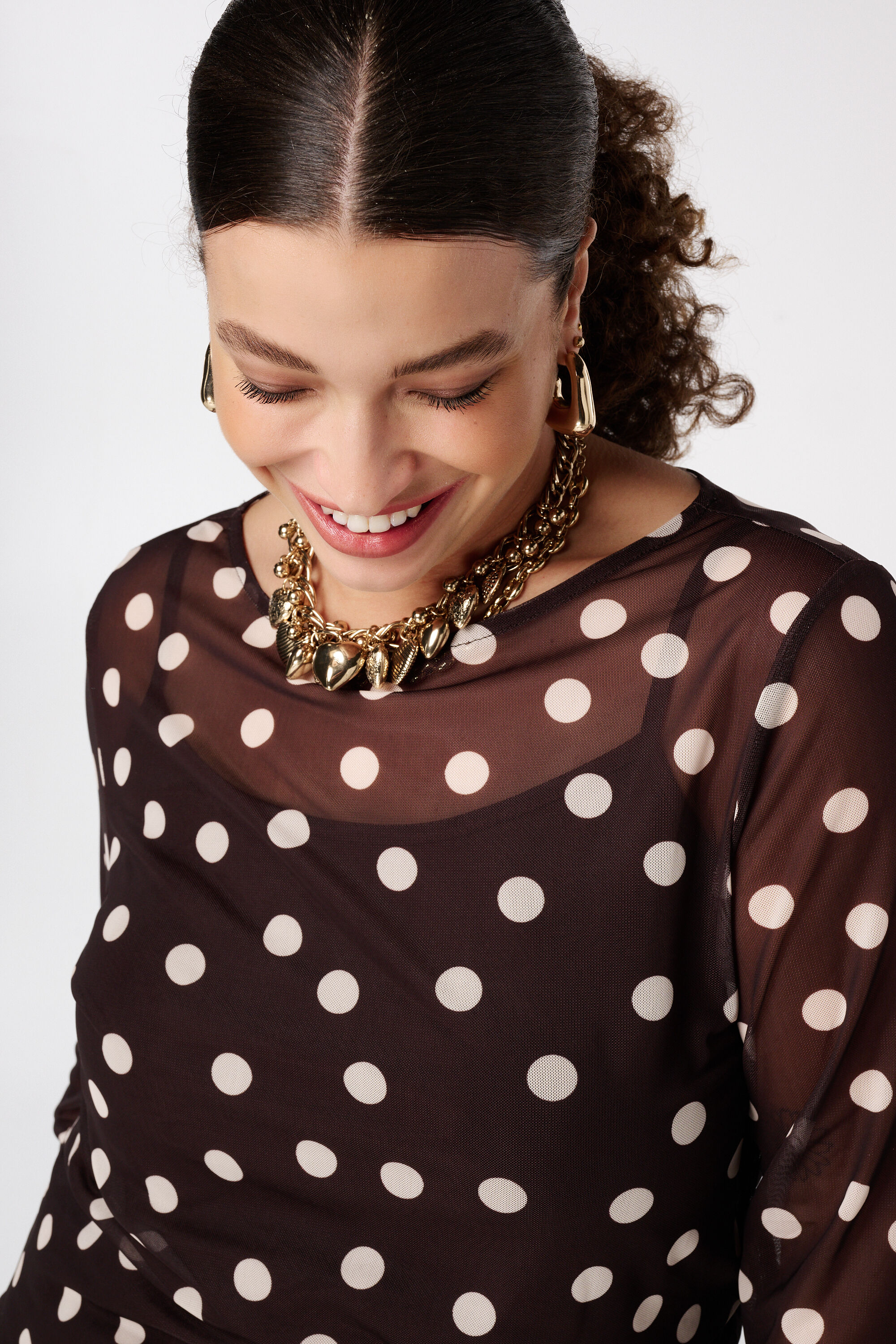 Top en maille &agrave; pois image number 4