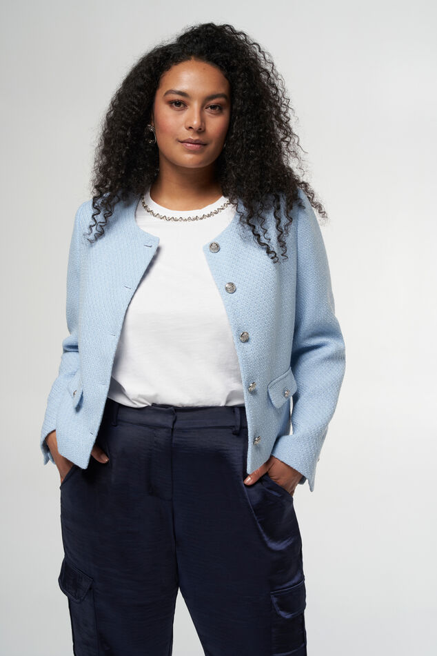 Veste courte en tweed avec boutons métal image number 0