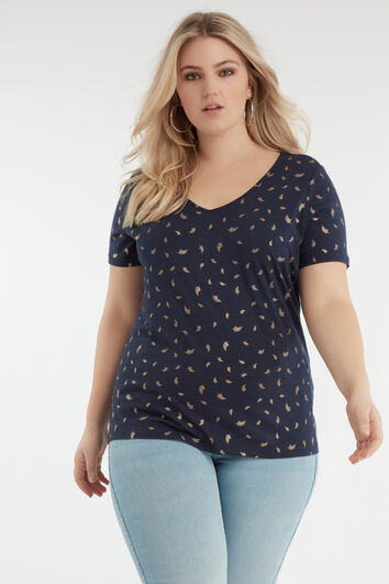 T-shirt avec imprim&eacute; m&eacute;tallis&eacute;