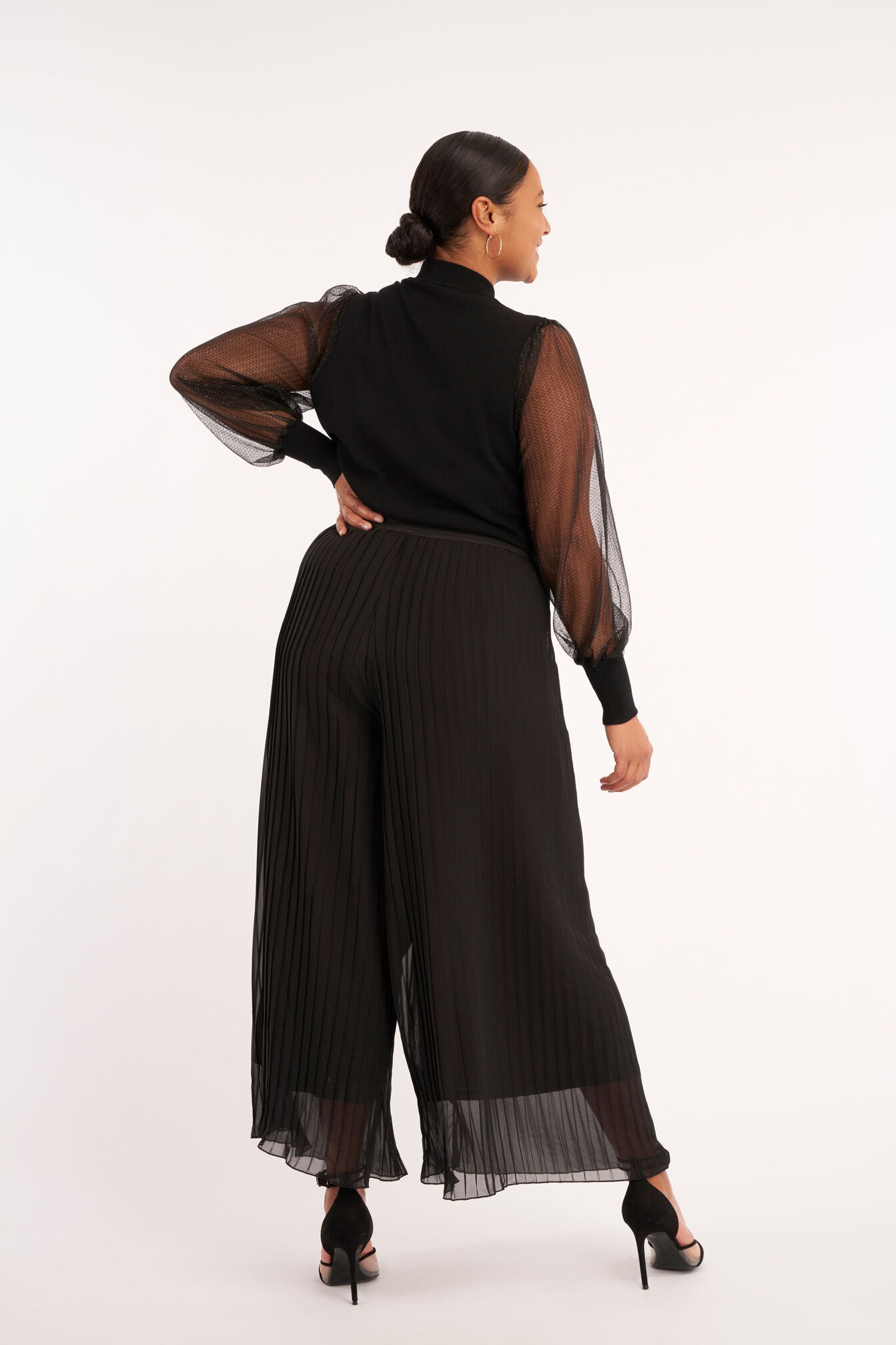 Pantalon large pliss&eacute; image number 3